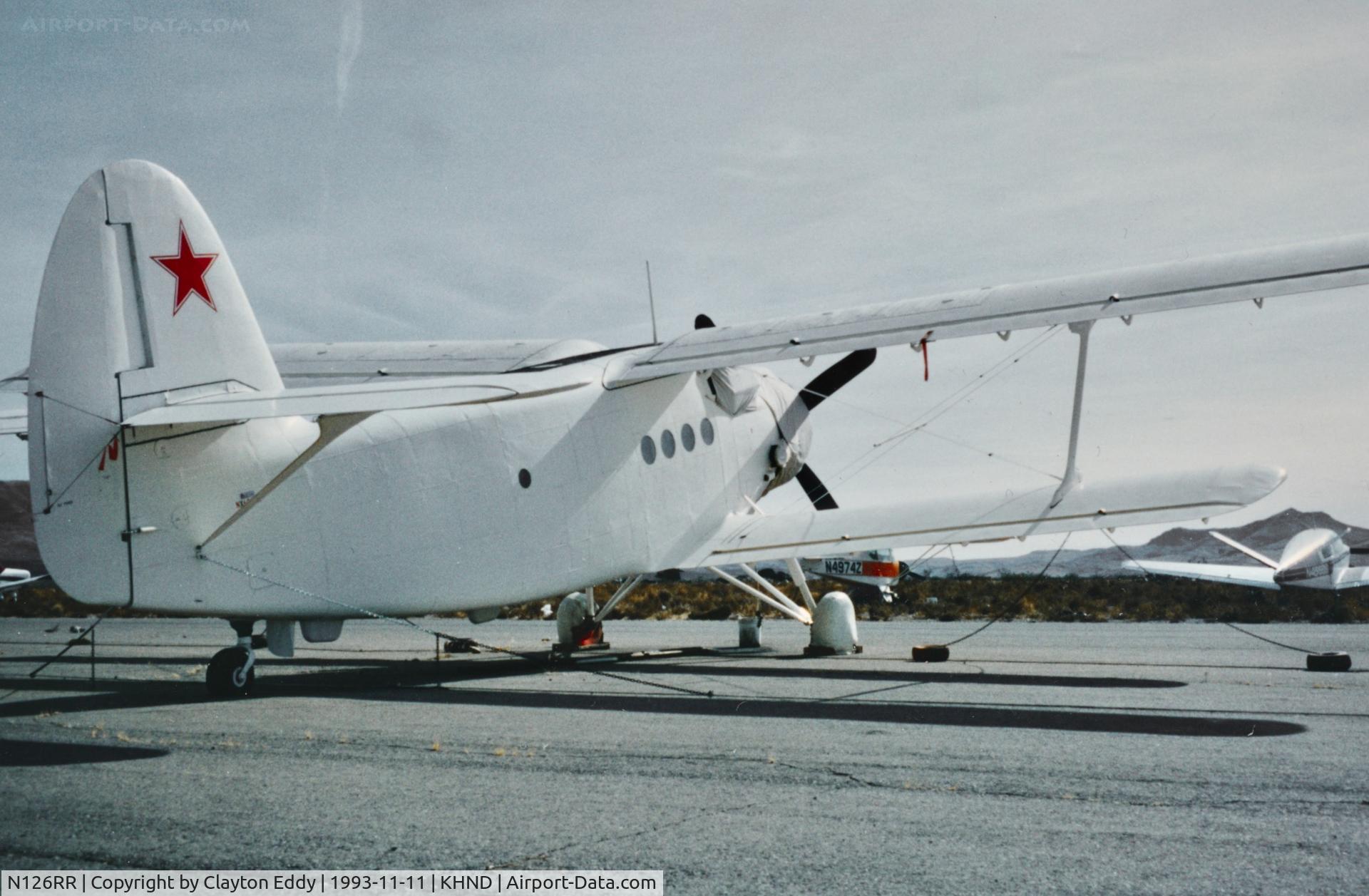 N126RR, 1971 Antonov An-2R C/N 1G12601, Henderson Airport Las Vegas NV. 1993.