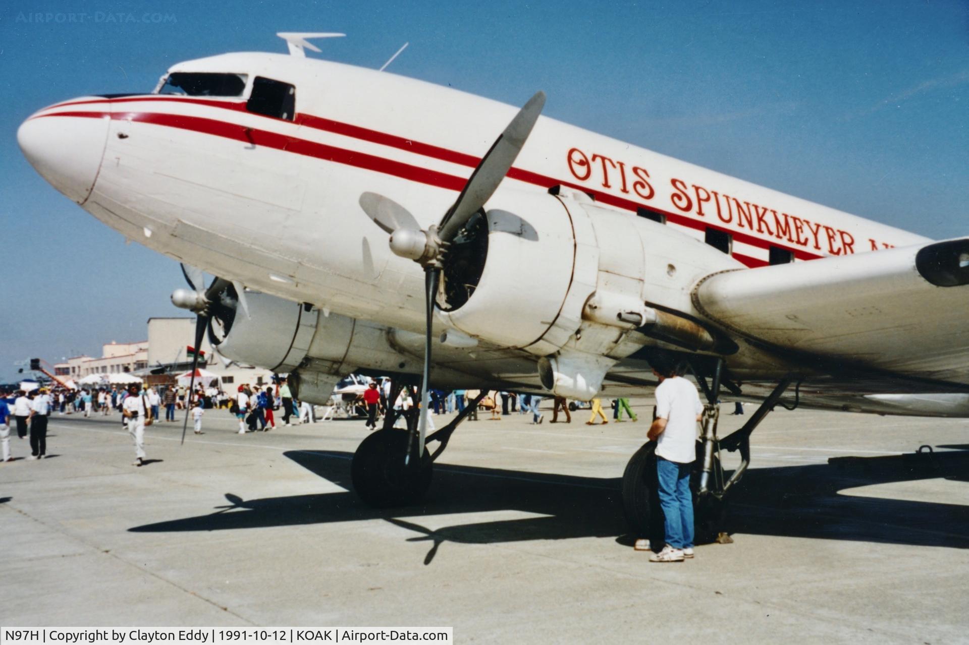 N97H, 1945 Douglas DC3C-S1C3G (C-47A) C/N 16865, North Field Oakland Airport 10-91