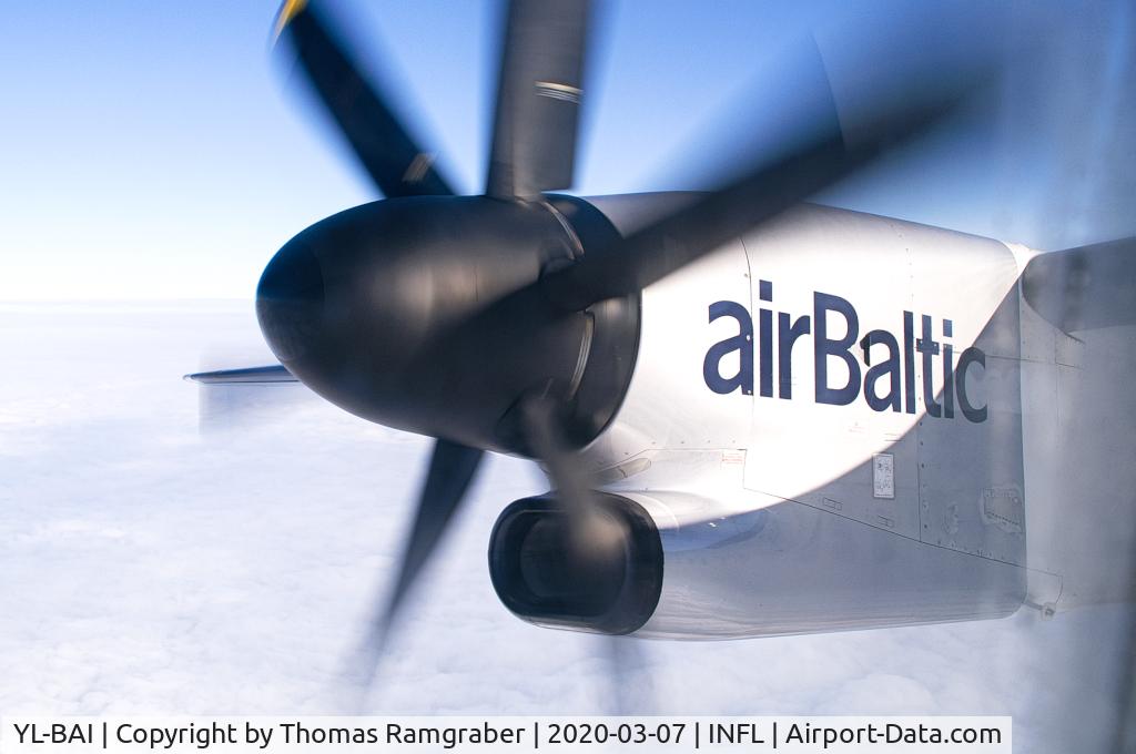 YL-BAI, 2010 De Havilland Canada DHC-8-402Q Dash 8 Dash 8 C/N 4302, Air Baltic De Havilland Canada Dash 8-400 inflight RIX -> TLL