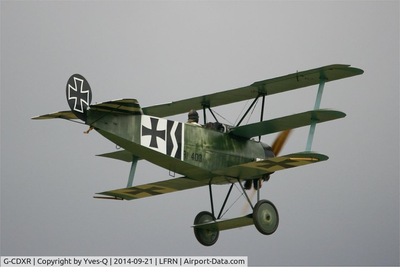 G-CDXR, 2006 Fokker Dr.1 Triplane Replica C/N PFA 238-14043, Fokker DR-1 Replica - , On display, Rennes-St Jacques airport (LFRN-RNS) Air show 2014