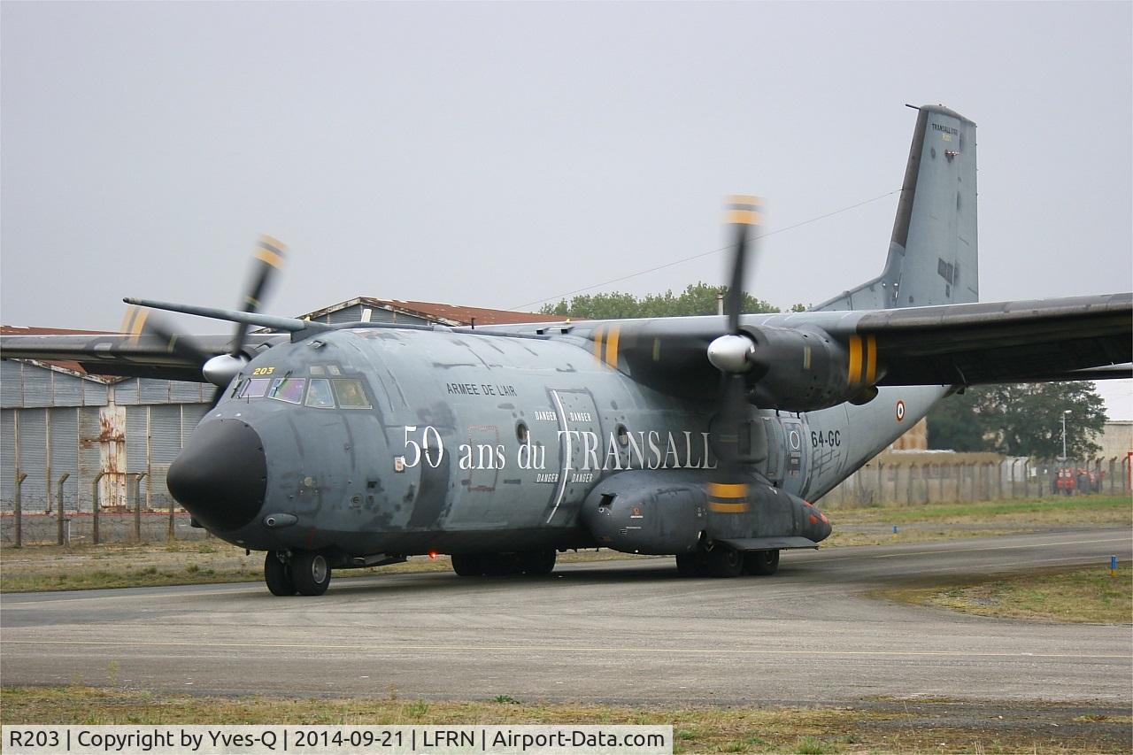 R203, Transall C-160R C/N 203, Transall C-160R (64-GC), Taxiing to holding point rwy 10, Rennes-St Jacques airport (LFRN-RNS) Air show 2014