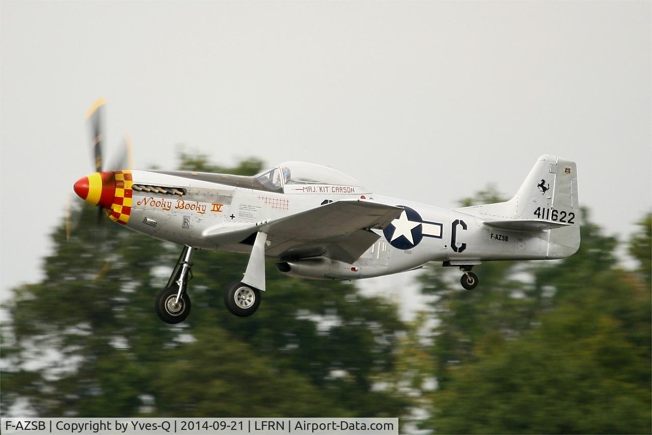 F-AZSB, 1944 North American P-51D Mustang C/N 122-40967, North American P-51D Mustang, Take off, Rennes-St Jacques airport (LFRN-RNS) Air show 2014