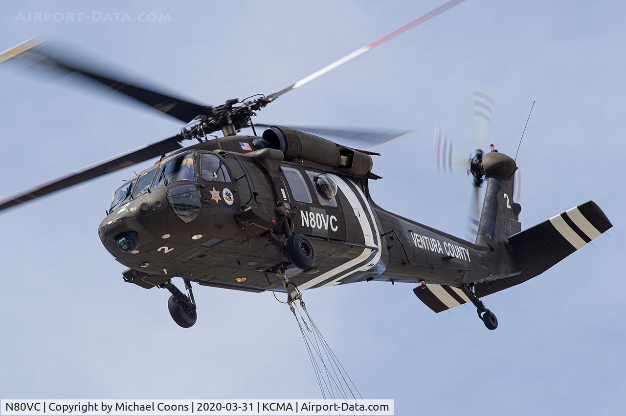 N80VC, 2006 Sikorsky HH-60L Pave Hawk C/N 703007, Ventura County Fire Department's Copter 2 taking off from the Camarillo Airport