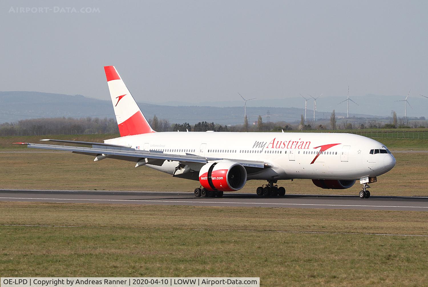 OE-LPD, 2006 Boeing 777-2Z9/ER C/N 35960, Austrian Boeing 777, corona evacuation flight landing from Christchurch