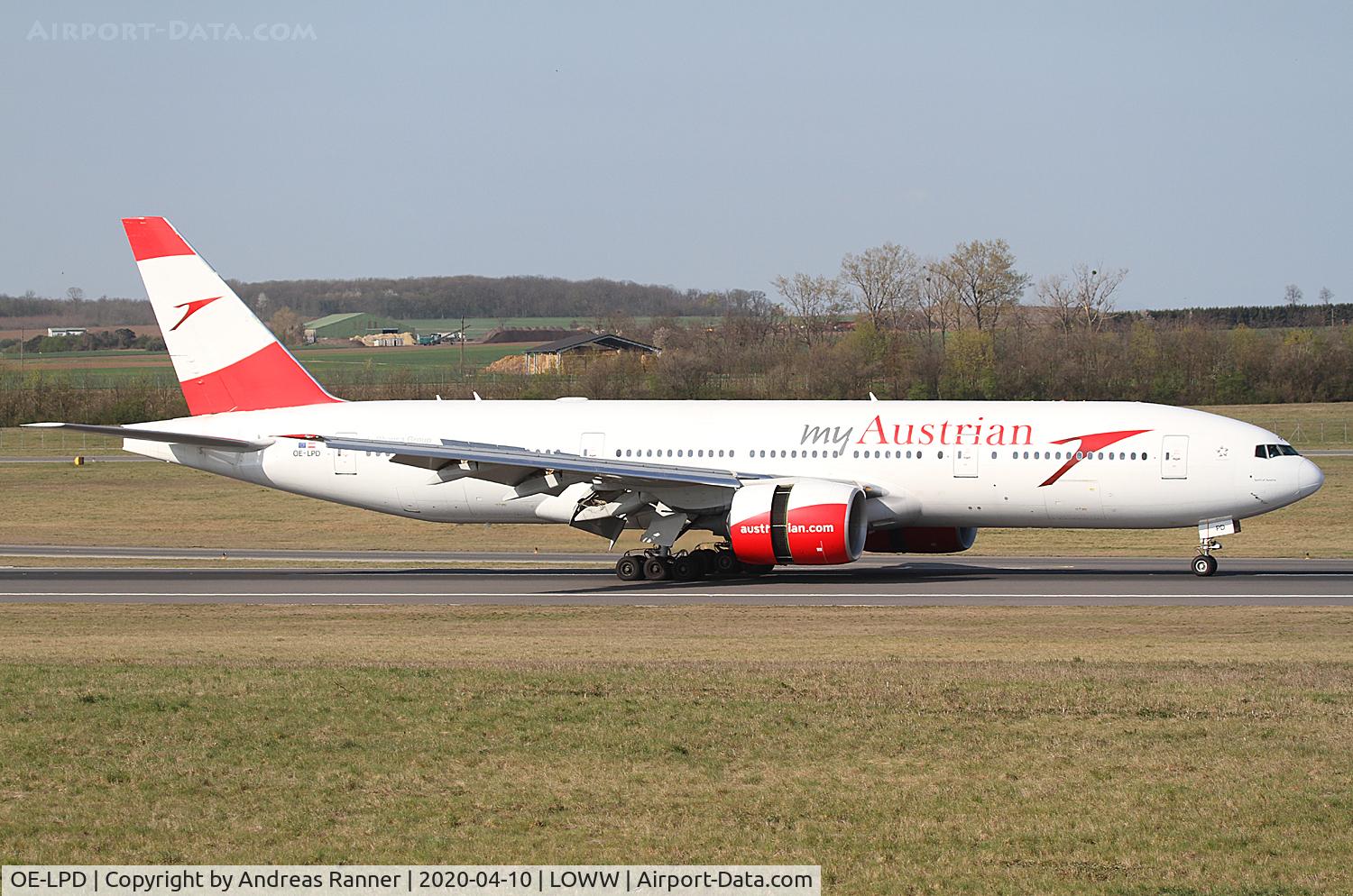 OE-LPD, 2006 Boeing 777-2Z9/ER C/N 35960, Austrian Boeing 777, corona evacuation flight landing from Christchurch