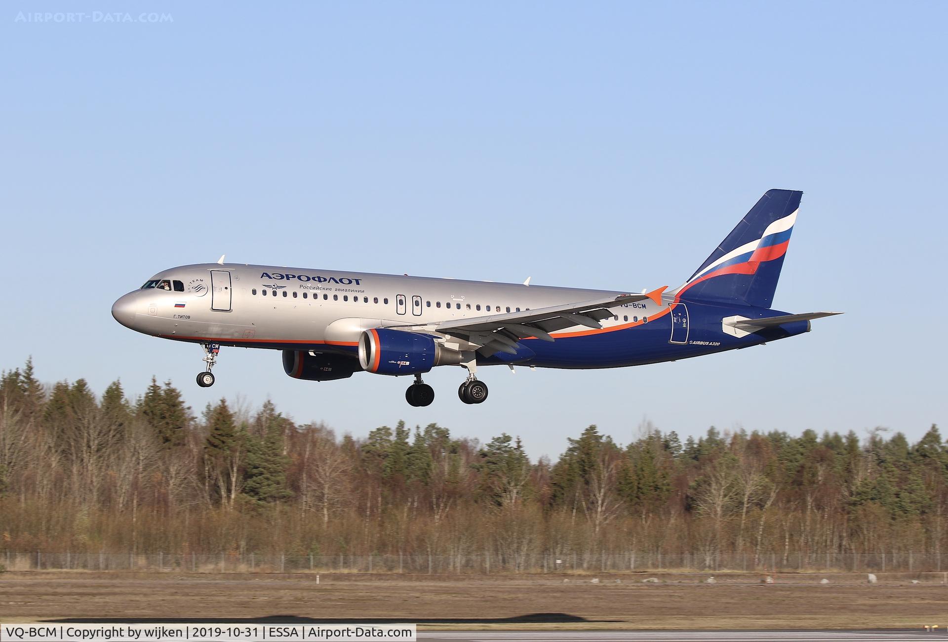 VQ-BCM, 2009 Airbus A320-214 C/N 3923, RWY 26