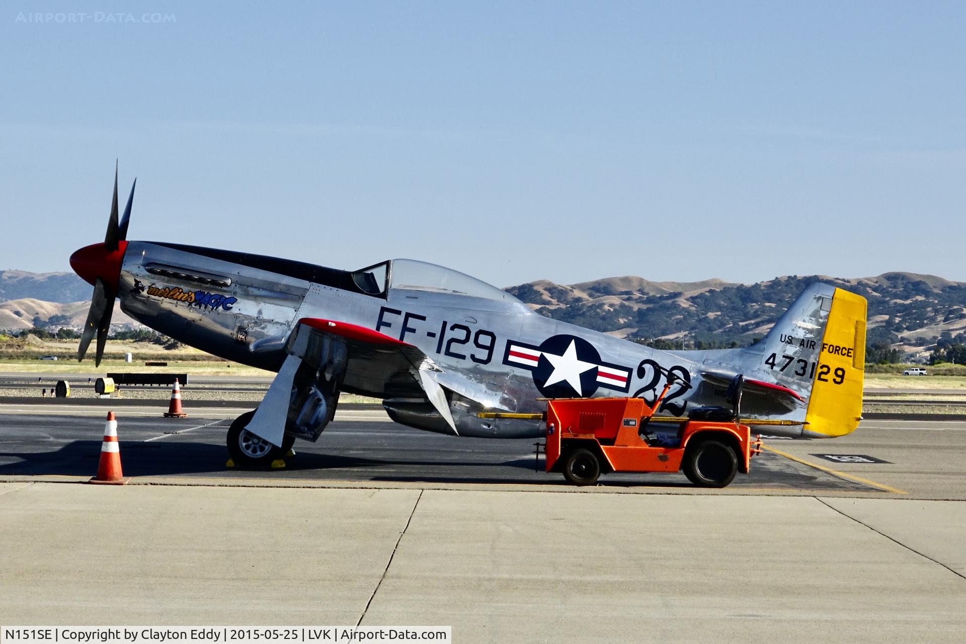 N151SE, 1944 North American P-51D Mustang C/N 122-39588 (44-73129), Livermore Airport California 2015.