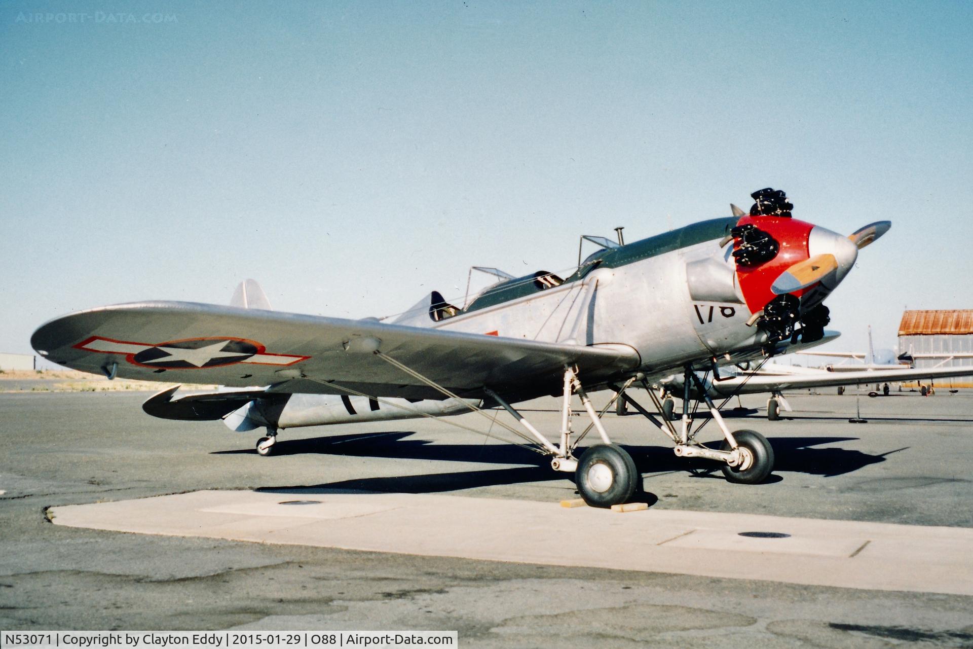 N53071, 1942 Ryan Aeronautical ST3KR C/N 1909, Old Rio Vista Airport California 1993.