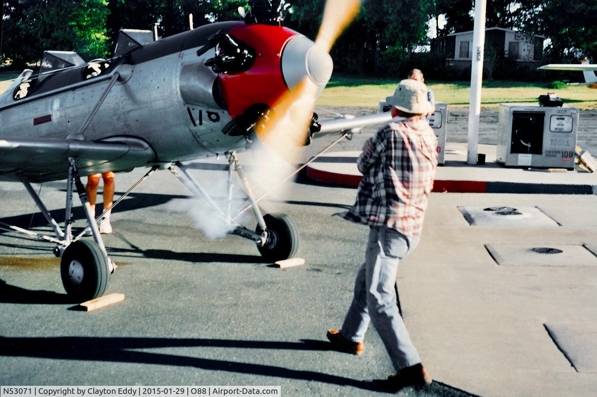 N53071, 1942 Ryan Aeronautical ST3KR C/N 1909, Old Rio Vista Airport California 1993.