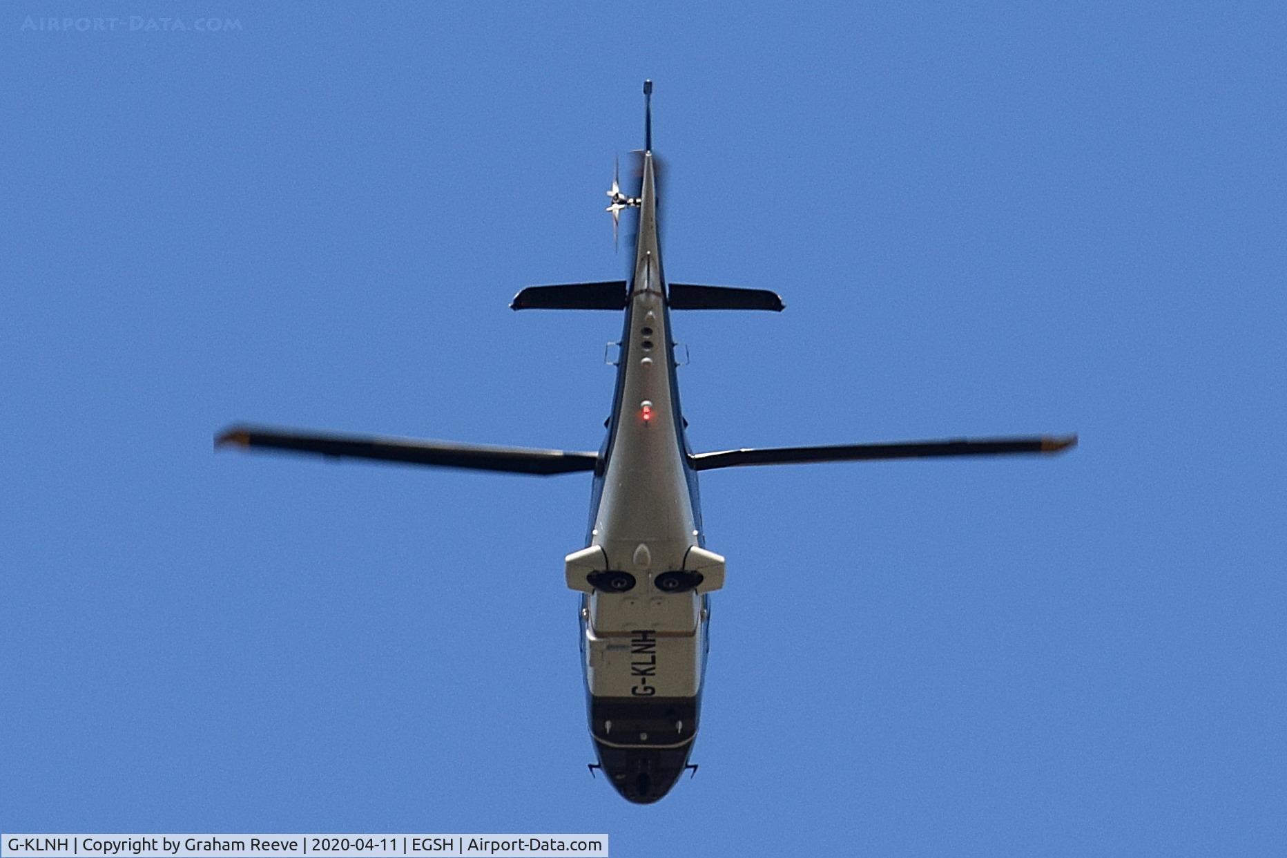 G-KLNH, 2016 AgustaWestland AW-109SP Grand New C/N 22364, Having departed from Norwich, flying over Spixworth.