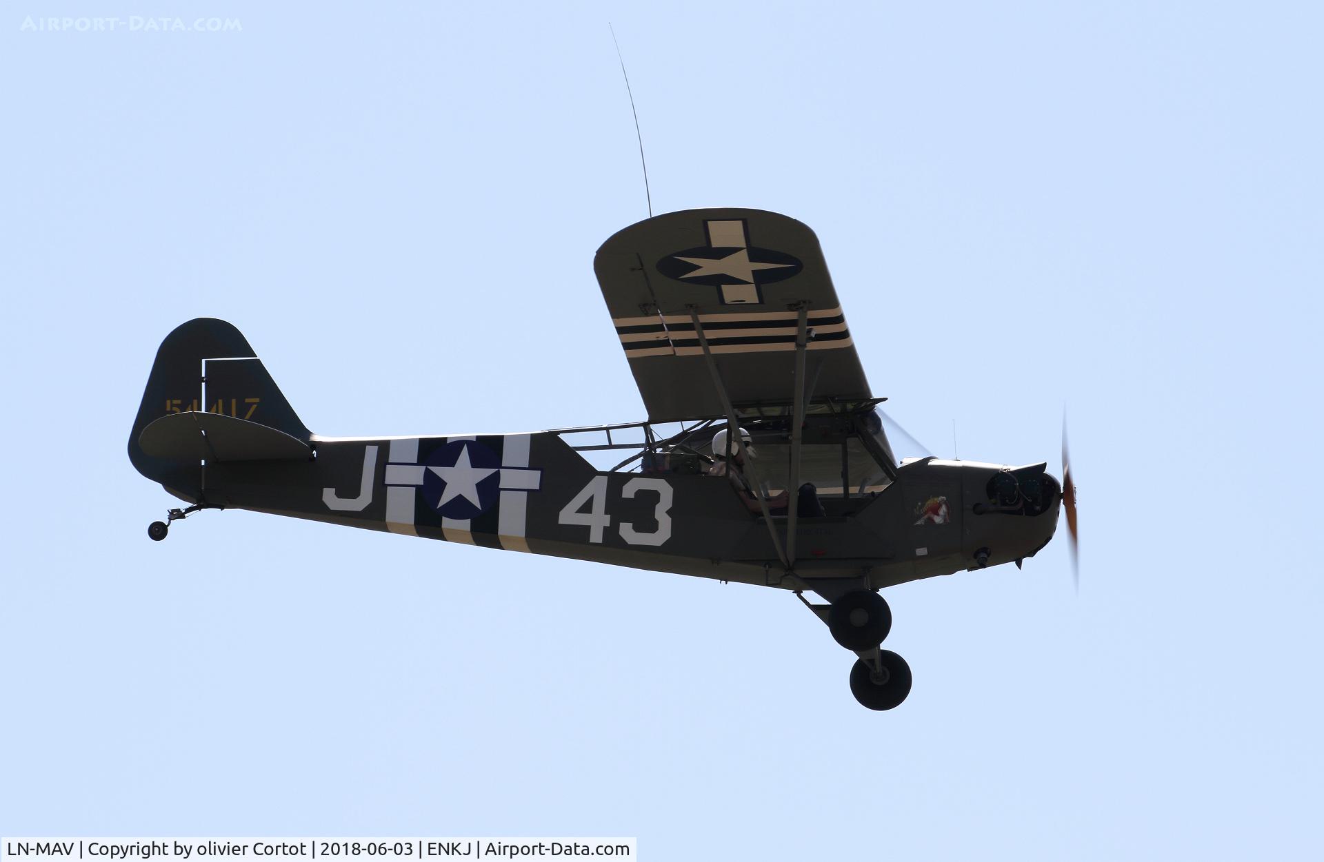 LN-MAV, 1945 Piper L-4J Grasshopper (J3C-65D) C/N 13157, 2018 airshow