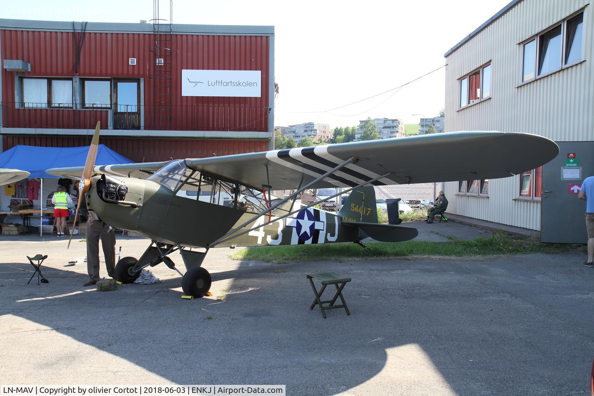 LN-MAV, 1945 Piper L-4J Grasshopper (J3C-65D) C/N 13157, 2018 airshow