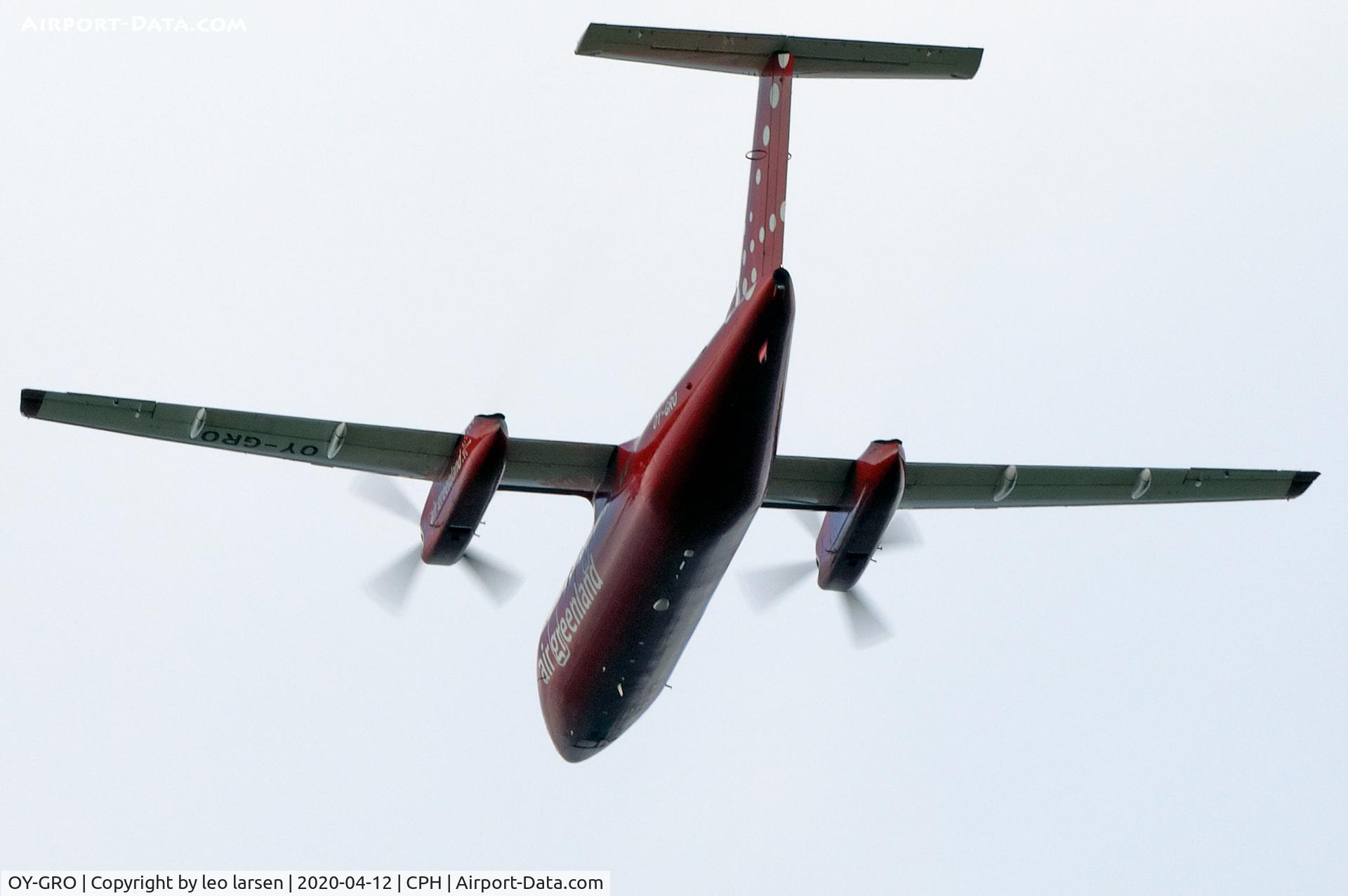 OY-GRO, 1997 De Havilland Canada DHC-8-202 Dash 8 C/N 482, Copenhagen 12.4.2020