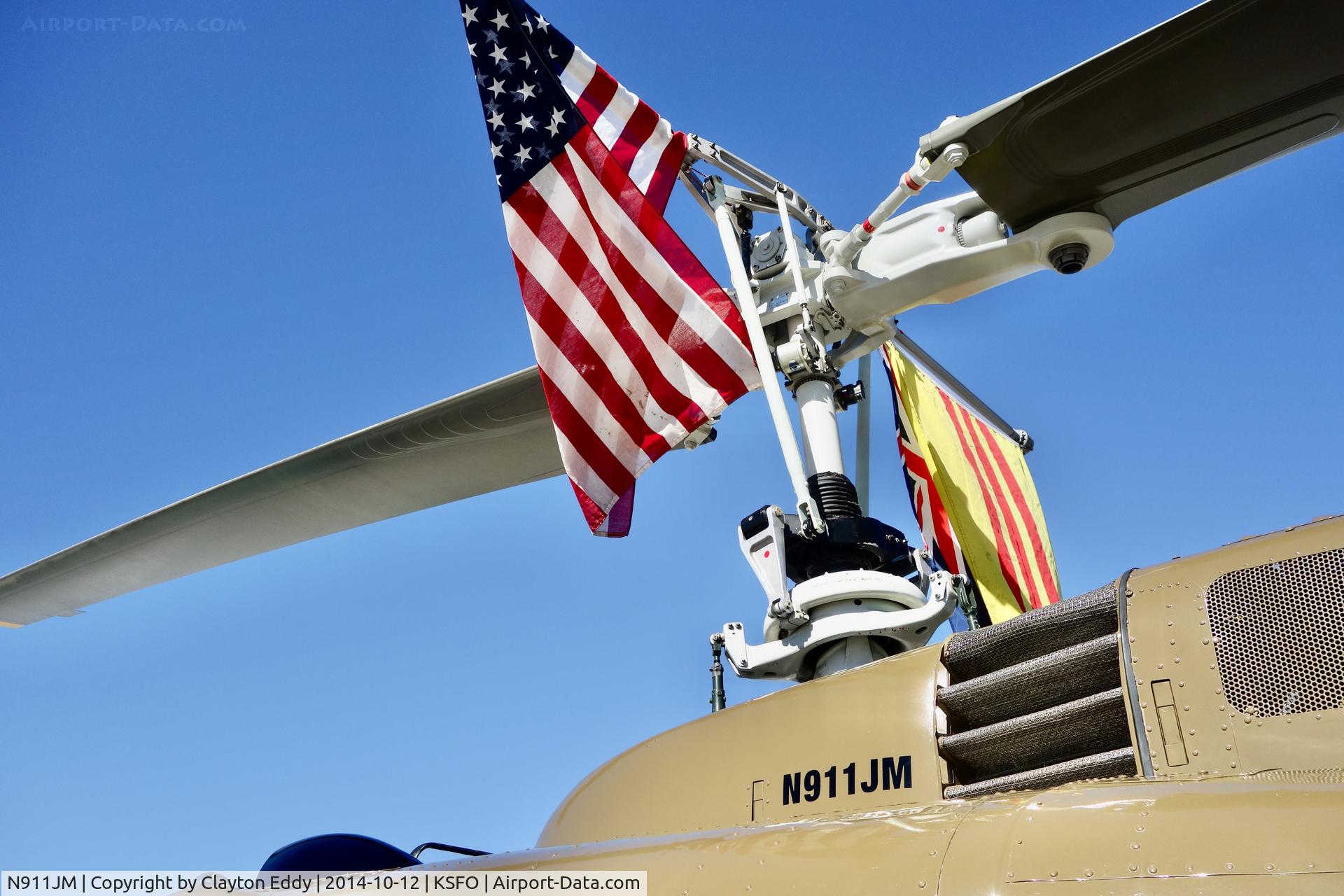 N911JM, 1965 Bell UH-1H C/N 65-09870, United Airlines Family Day. SFO. 2014.