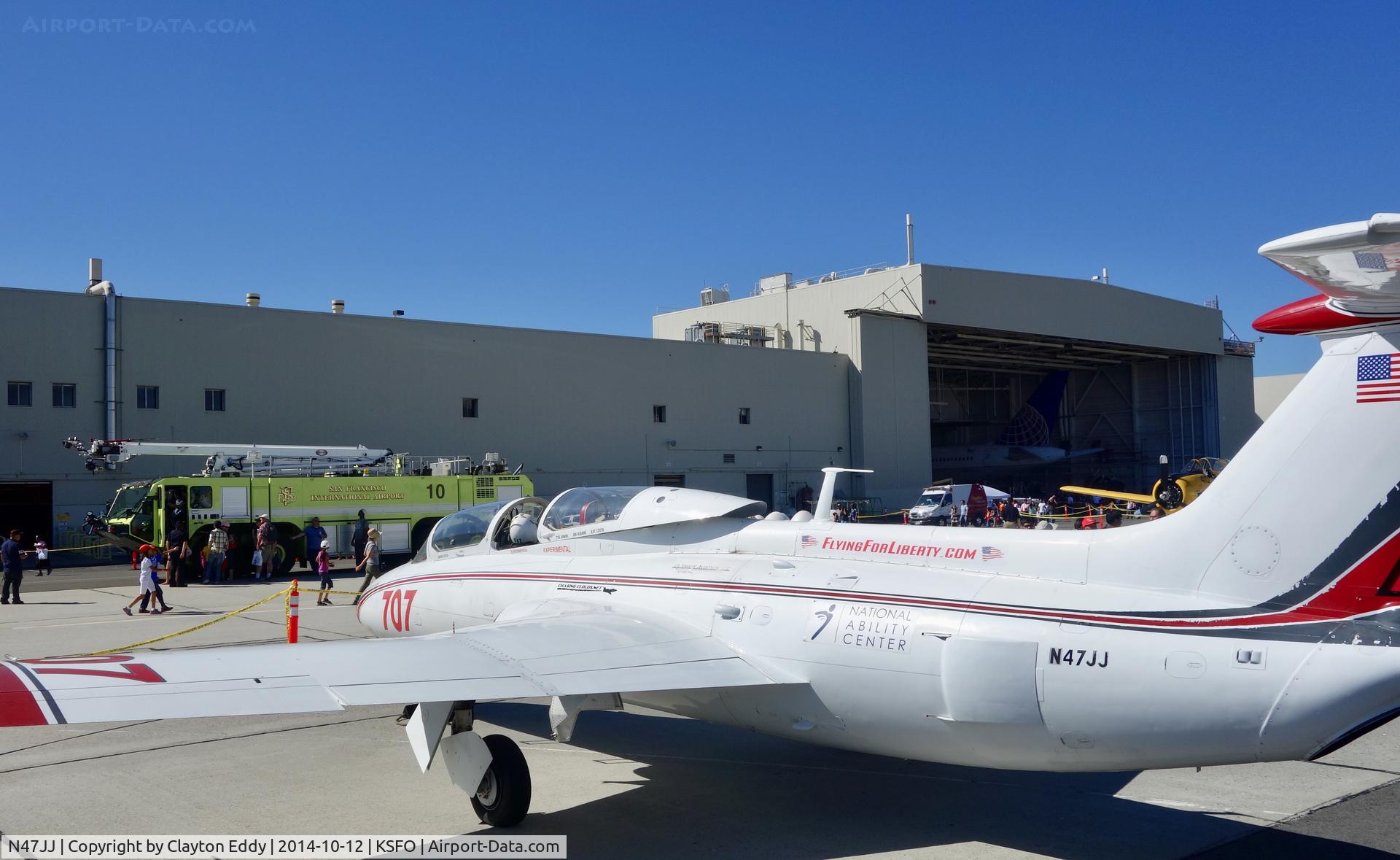 N47JJ, 1965 Aero L-29 Delfin C/N 1705, United Airlines Family Day 2014.