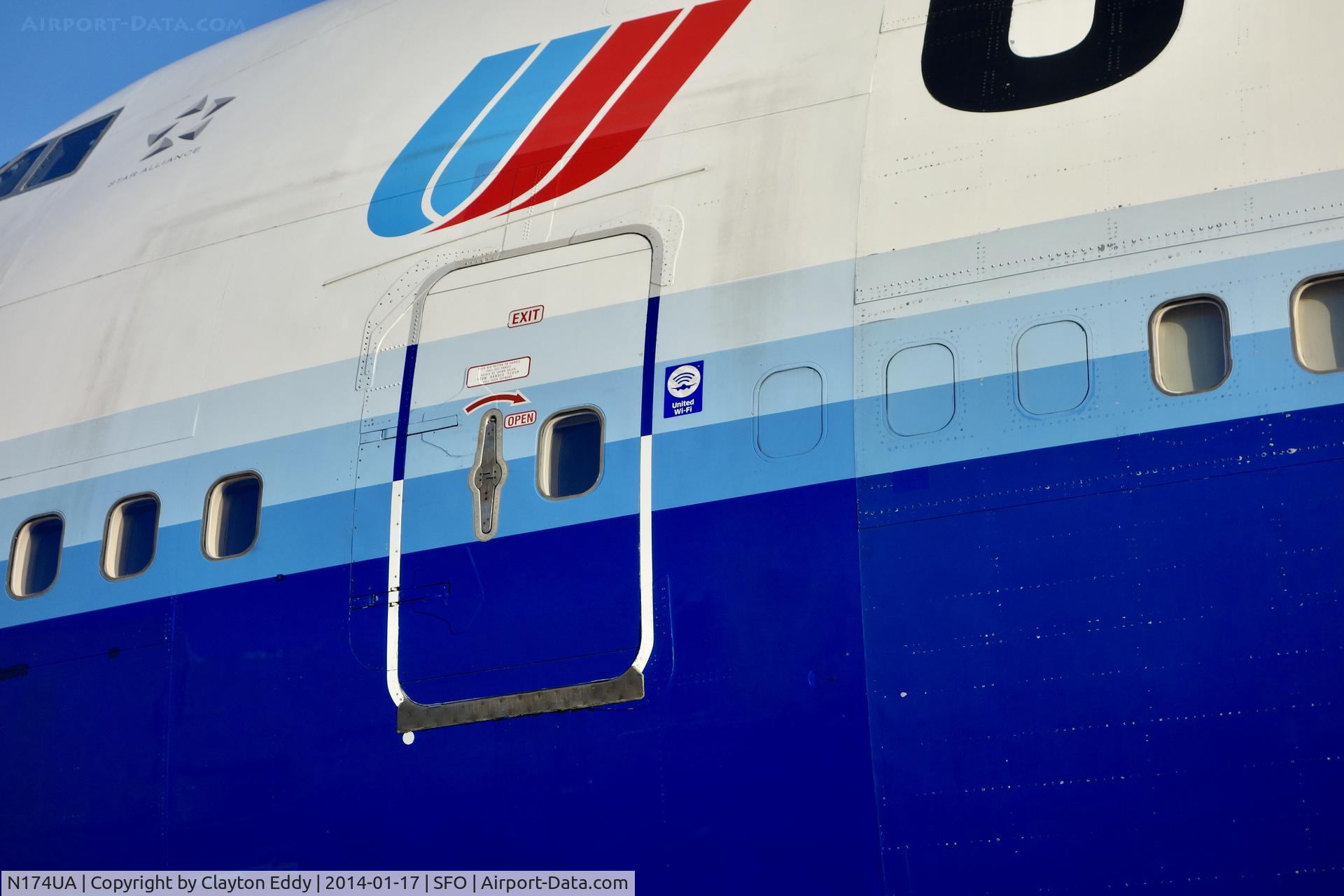 N174UA, 1990 Boeing 747-422 C/N 24381, SFO 2014.