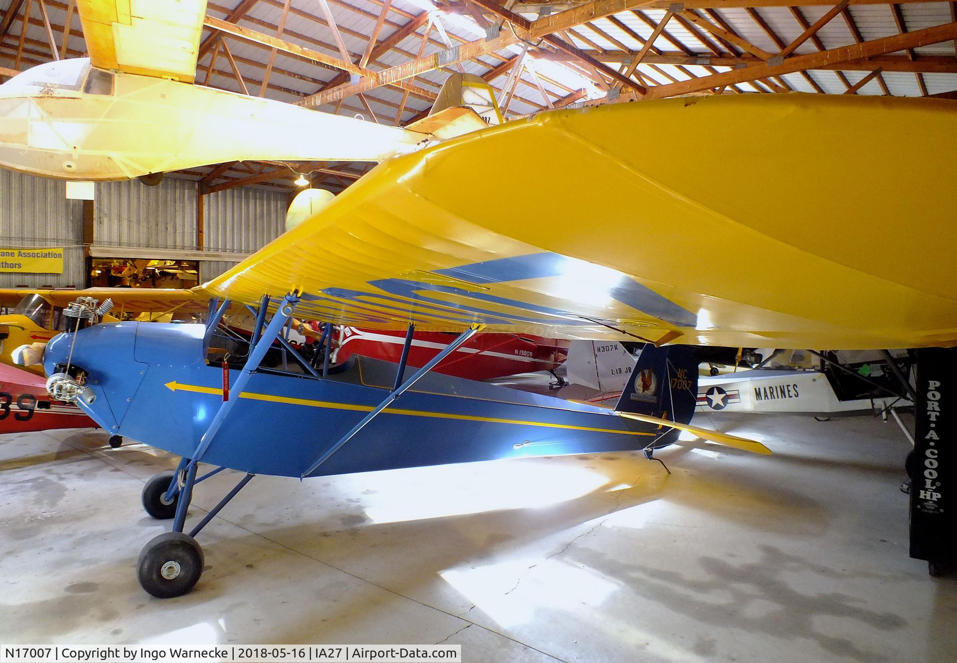 N17007, 1935 American Eagle Eaglet B-31 C/N 1111, American Eagle Eaglet B-31 at the Airpower Museum at Antique Airfield, Blakesburg/Ottumwa IA