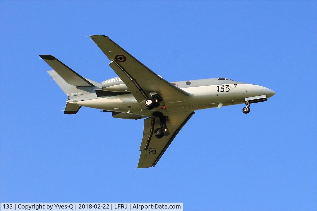 133, 1978 Dassault Falcon 10MER C/N 133, Dassault Falcon 10 MER, On final rwy 08, Landivisiau naval air base (LFRJ)