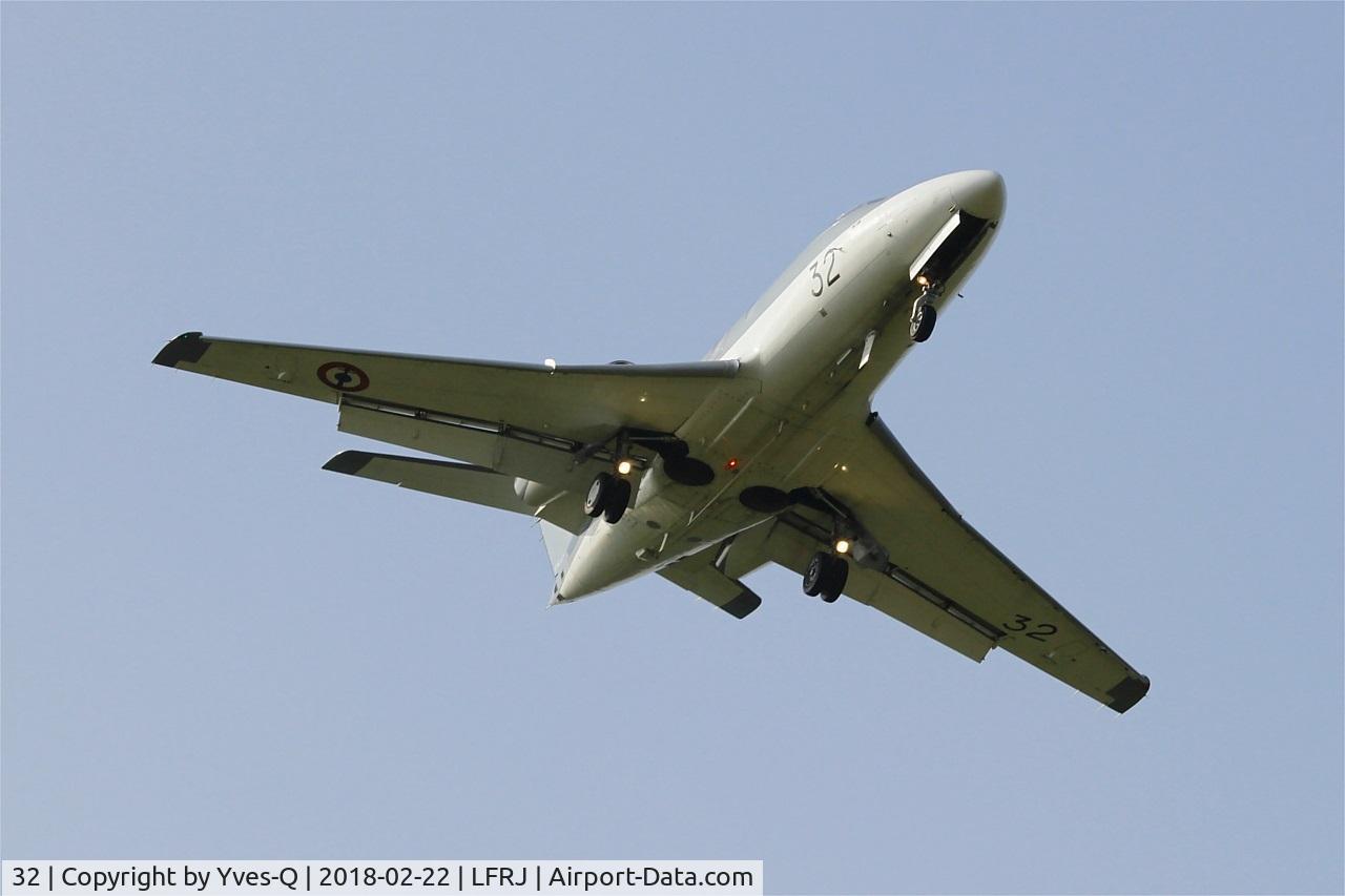 32, 1974 Dassault Falcon 10MER C/N 32, Dassault Falcon 10 MER, On final rwy 08, Landivisiau naval air base (LFRJ)