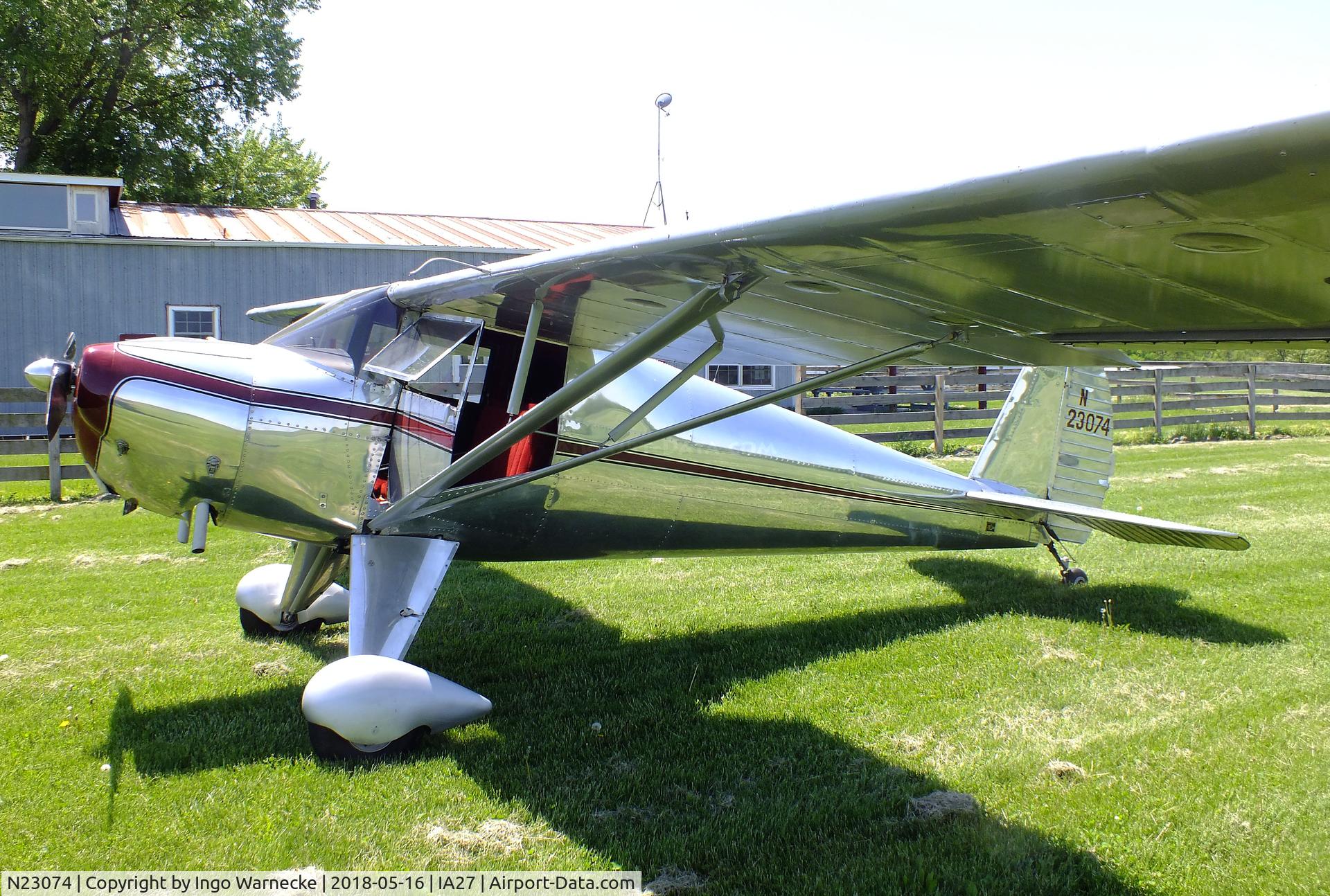 N23074, 1939 Luscombe 8A C/N 998, Luscombe 8A Master at Antique Airfield, Blakesburg/Ottumwa IA