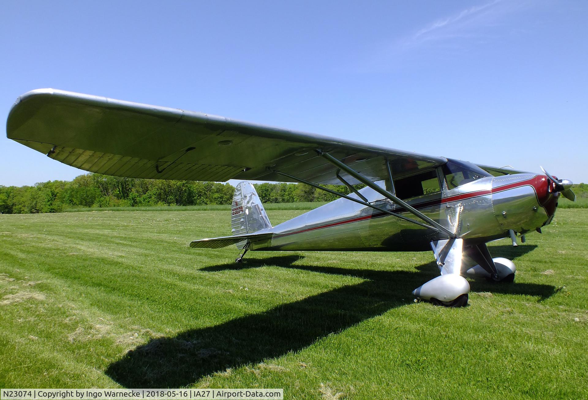 N23074, 1939 Luscombe 8A C/N 998, Luscombe 8A Master at Antique Airfield, Blakesburg/Ottumwa IA