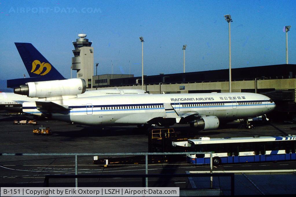 B-151, 1992 McDonnell Douglas MD-11F C/N 48469, B-151 in ZRH
Scanned slide