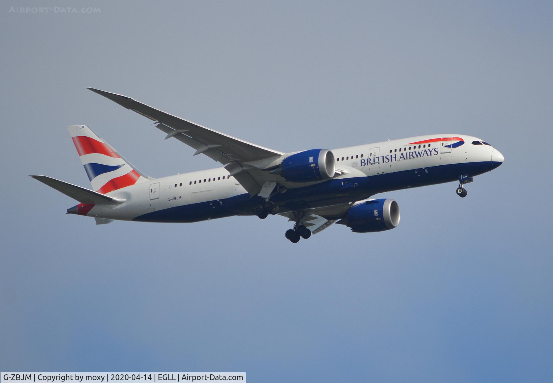 G-ZBJM, 2018 Boeing 787-8 Dreamliner C/N 60631, Boeing 787-8 on finals to London Heathrow.