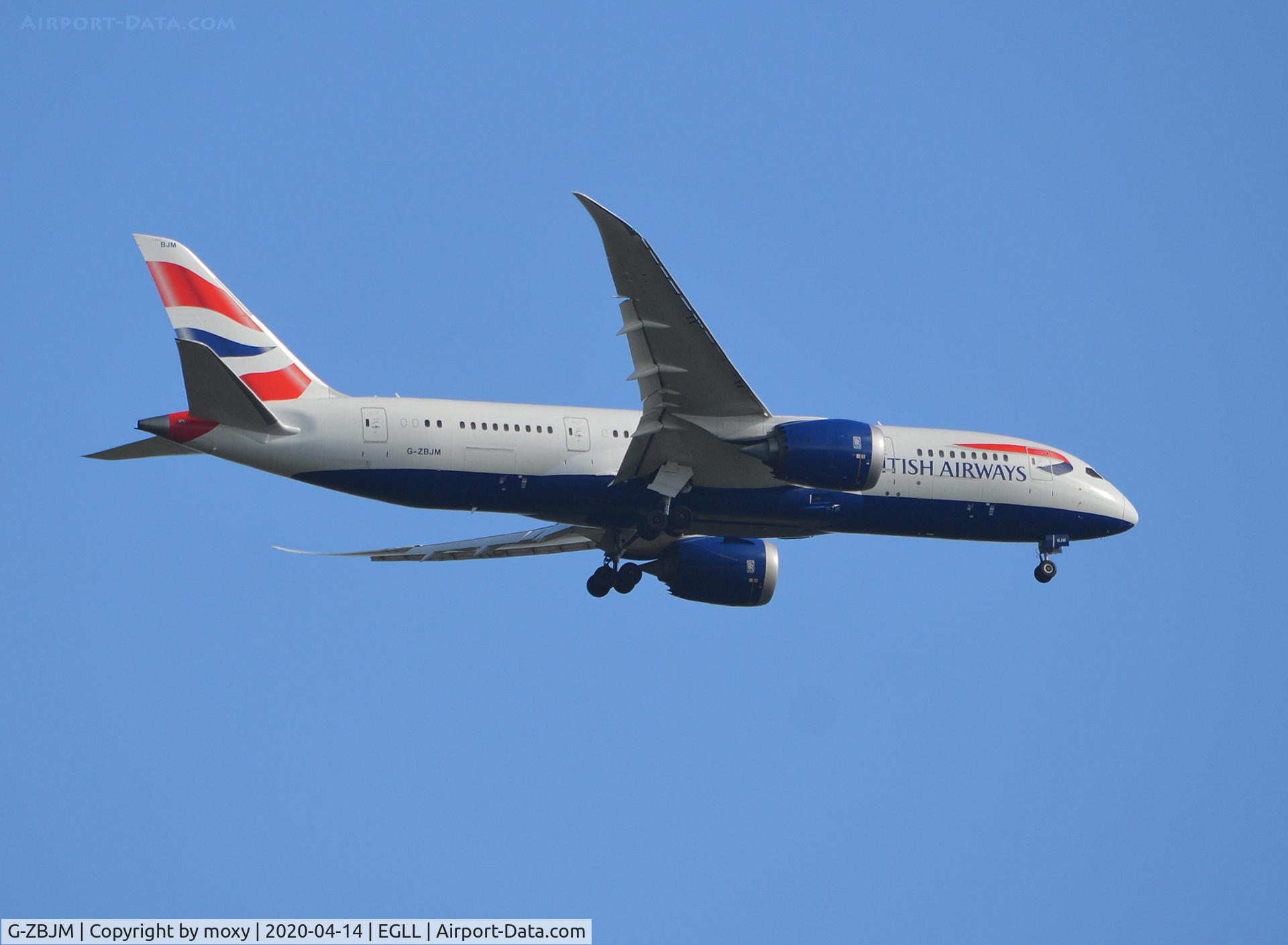 G-ZBJM, 2018 Boeing 787-8 Dreamliner C/N 60631, Boeing 787-8 on finals to London Heathrow.