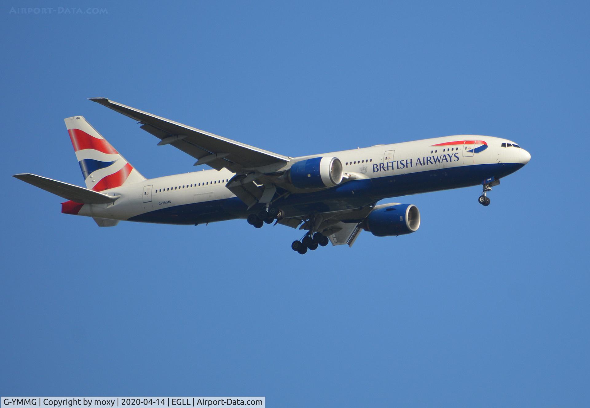 G-YMMG, 2000 Boeing 777-236/ER C/N 30308, Boeing 777-236/ER on finals to London Heathrow.