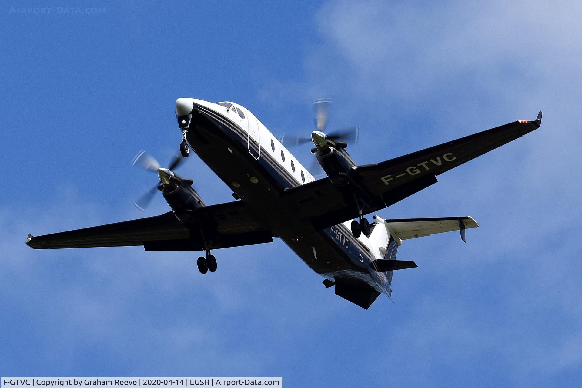 F-GTVC, 1998 Beech 1900D C/N UE-349, On approach to Norwich over Beeston.