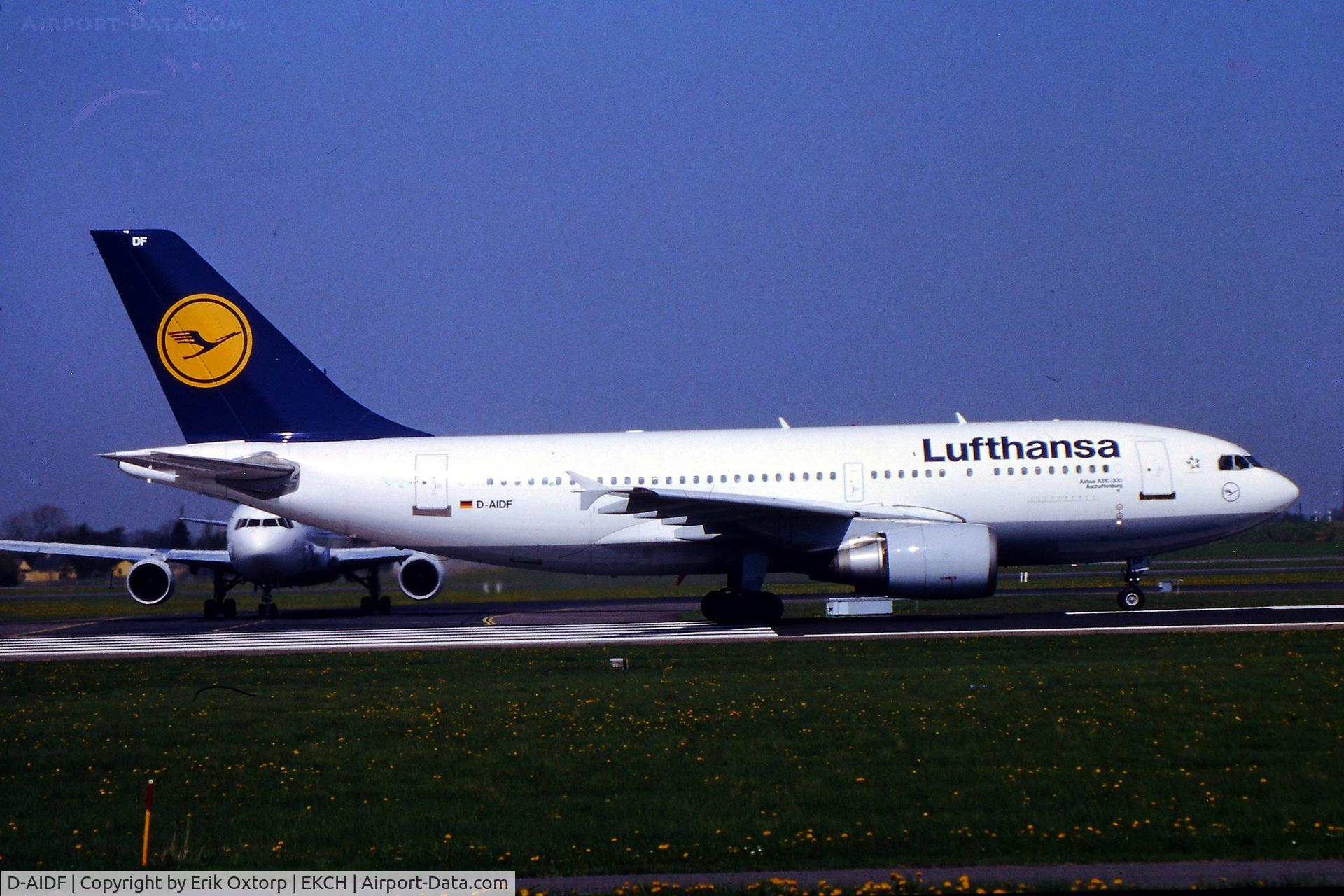 D-AIDF, 1989 Airbus A310-304 C/N 524, D-AIDF ready for take off rw 04R
Scannrf slide