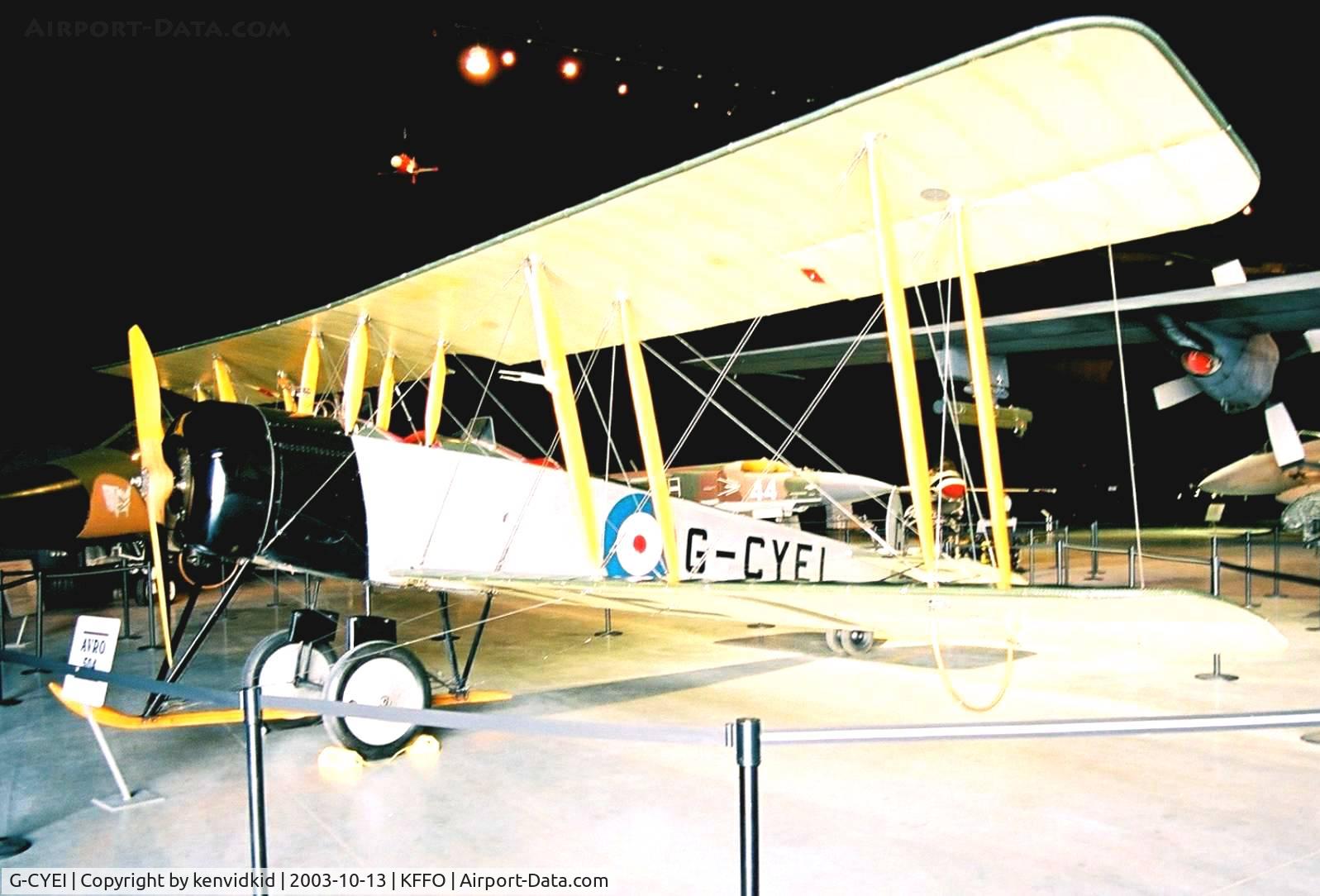 G-CYEI, Avro 504N C/N 4, At the Museum of the United States Air Force Dayton Ohio.