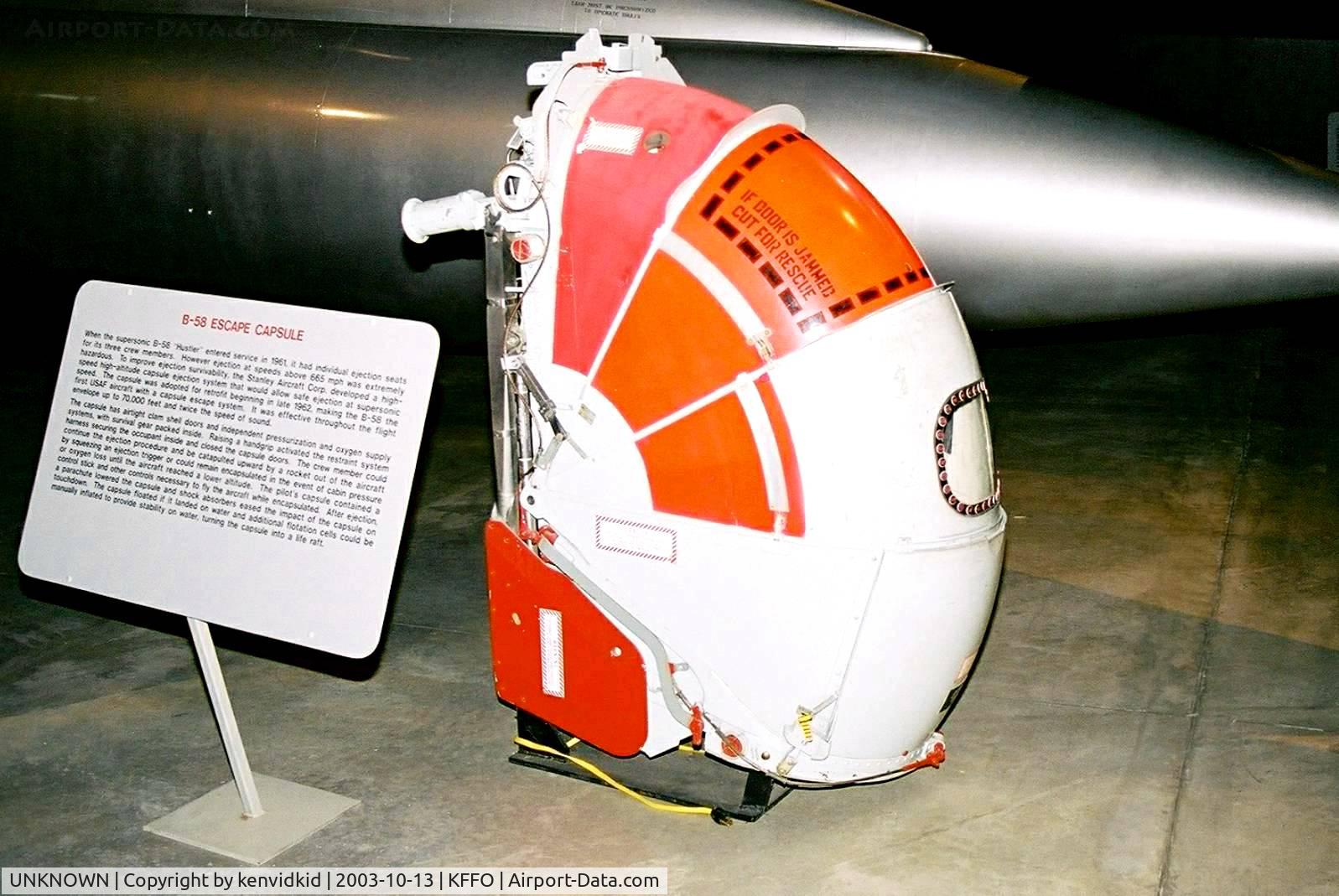 UNKNOWN, , At The Museum of the United States Air Force Dayton Ohio.
B-58 Ejection Capsule.