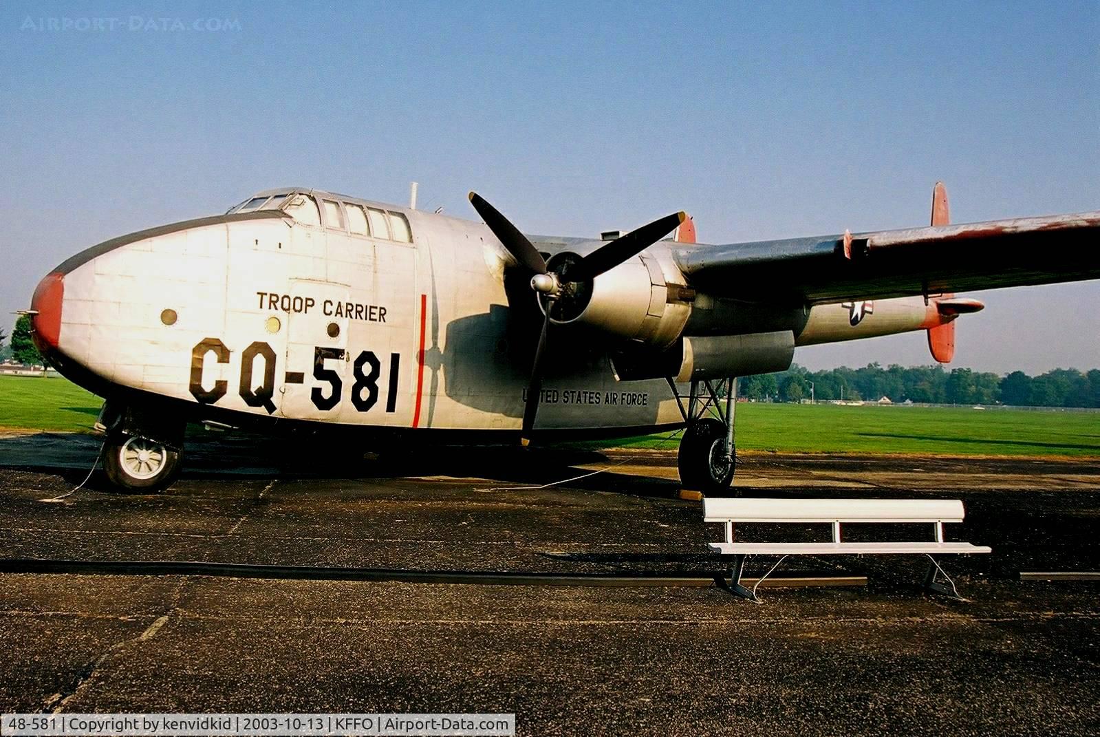 48-581, 1948 Fairchild C-82A Packet C/N 10216, At The Museum of the United States Air Force Dayton Ohio.