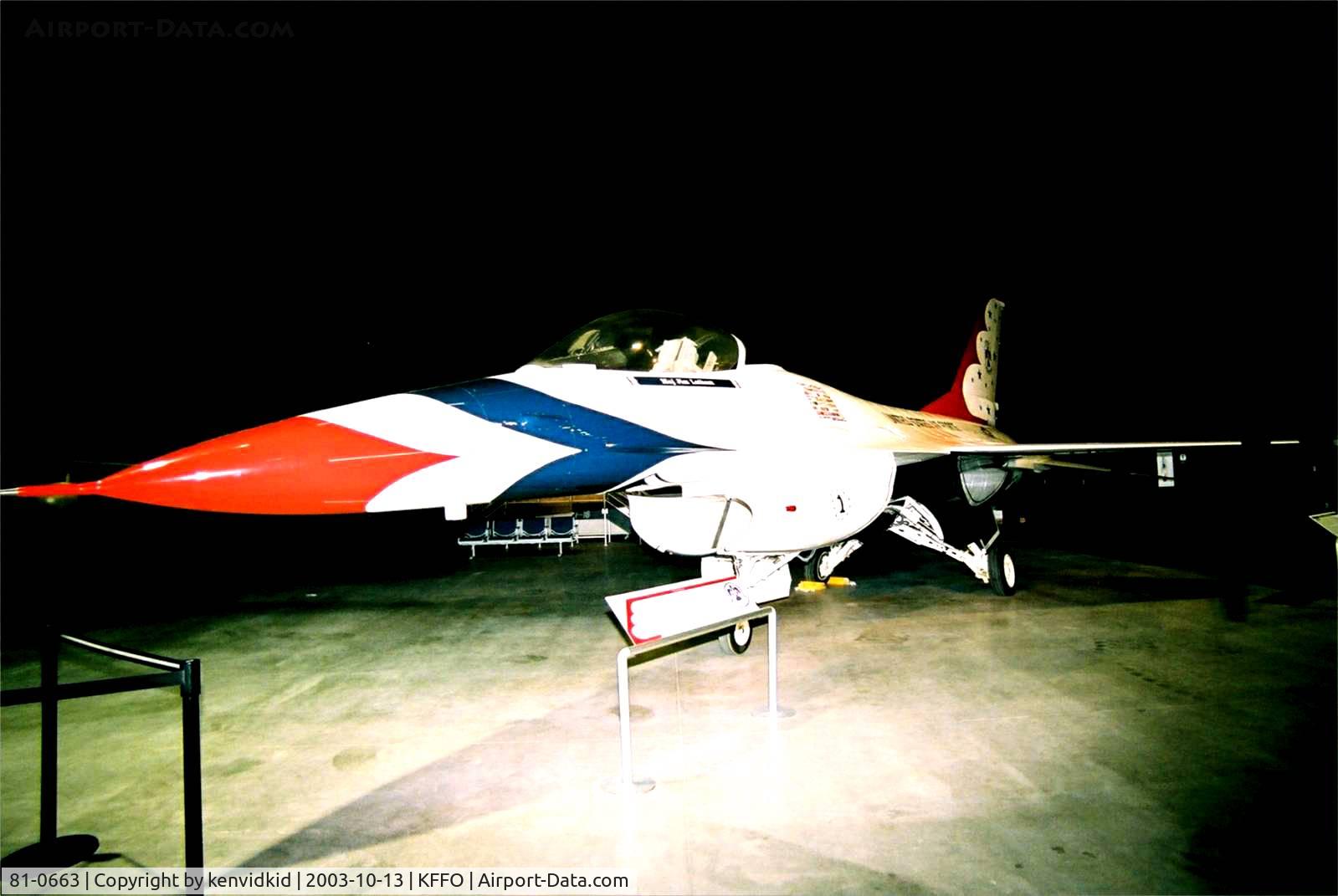 81-0663, 1981 General Dynamics F-16A Fighting Falcon C/N 61-344, At The Museum of the United States Air Force Dayton Ohio.