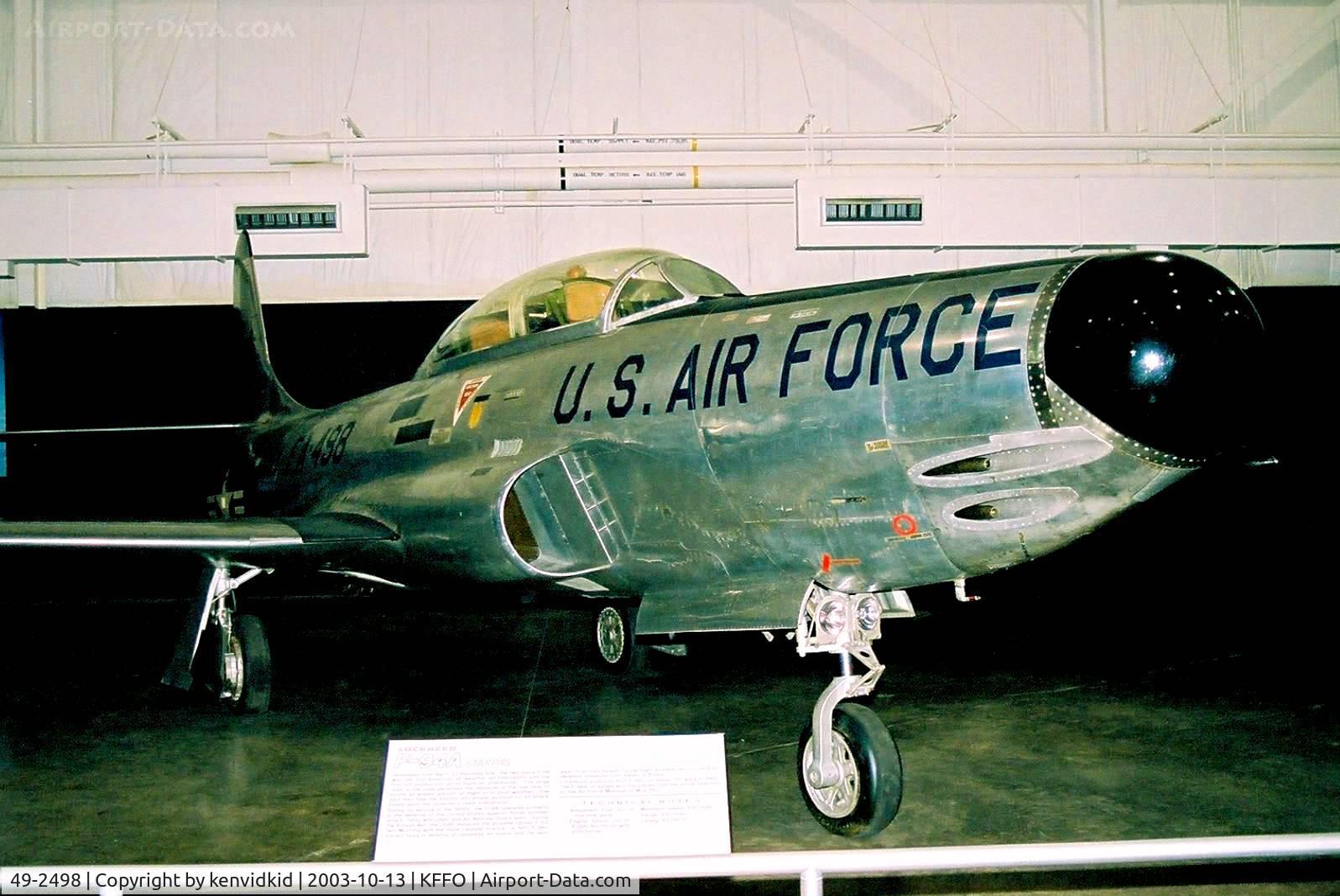 49-2498, 1949 Lockheed F-94A-5-LO Starfire C/N 780-7020, At The Museum of the United States Air Force Dayton Ohio.