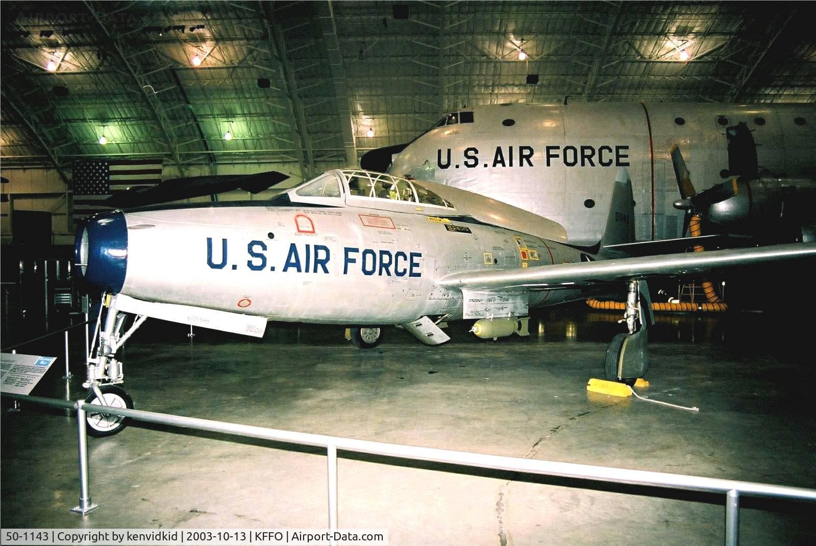 50-1143, 1950 Republic F-84E-20-RE Thunderjet C/N Not found 50-1143, At The Museum of the United States Air Force Dayton Ohio.