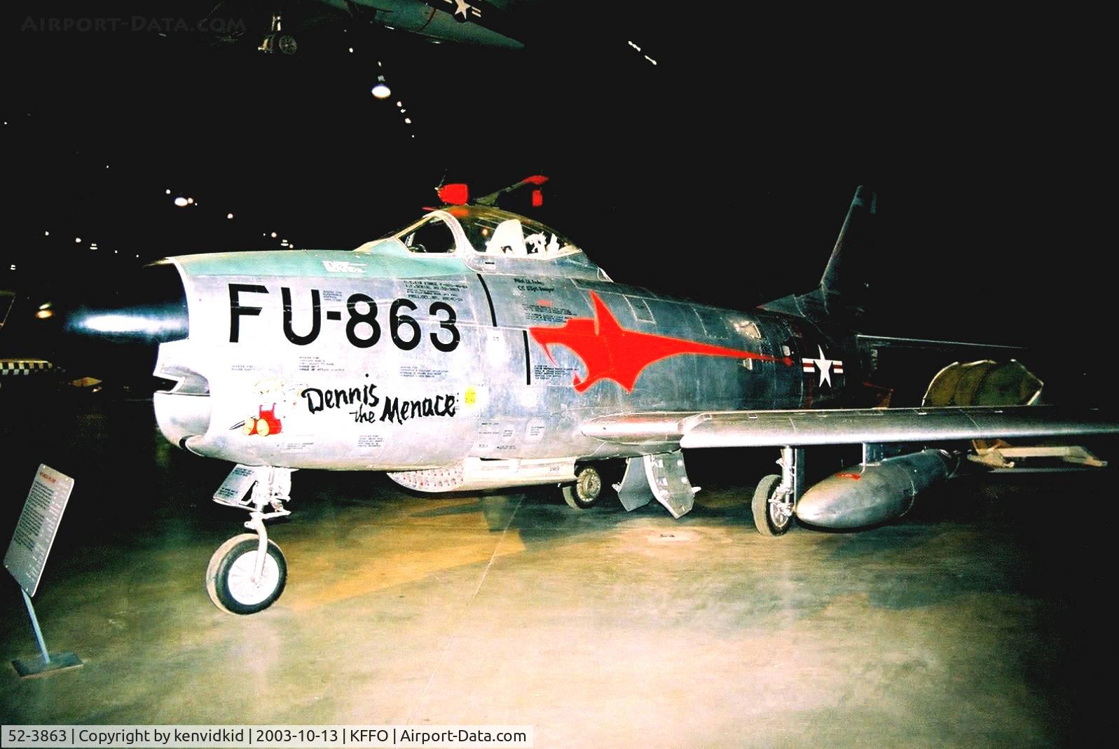 52-3863, 1952 North American F-86D Sabre C/N 190-266, At the Museum of the United States Air Force Dayton Ohio.
