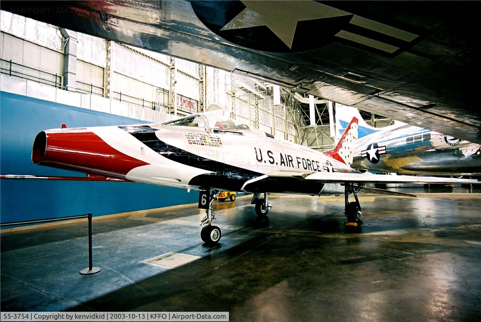 55-3754, 1956 North American F-100D Super Sabre C/N 223-436, At the Museum of the United States Air Force Dayton Ohio.