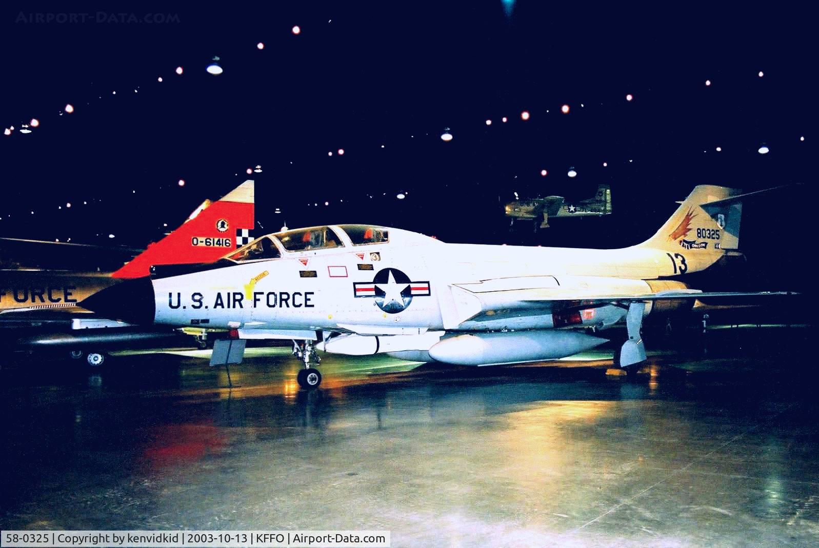 58-0325, 1958 McDonnell F-101B-110-MC Voodoo C/N 697, At the Museum of the United States Air Force Dayton Ohio.