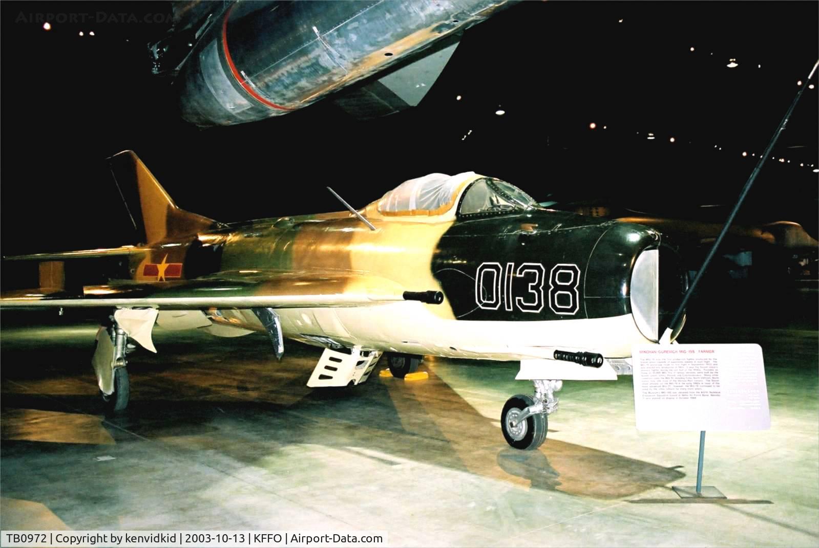 TB0972, Mikoyan-Gurevich MiG-19S C/N 0915372, At the Museum of the United States Air Force Dayton Ohio.