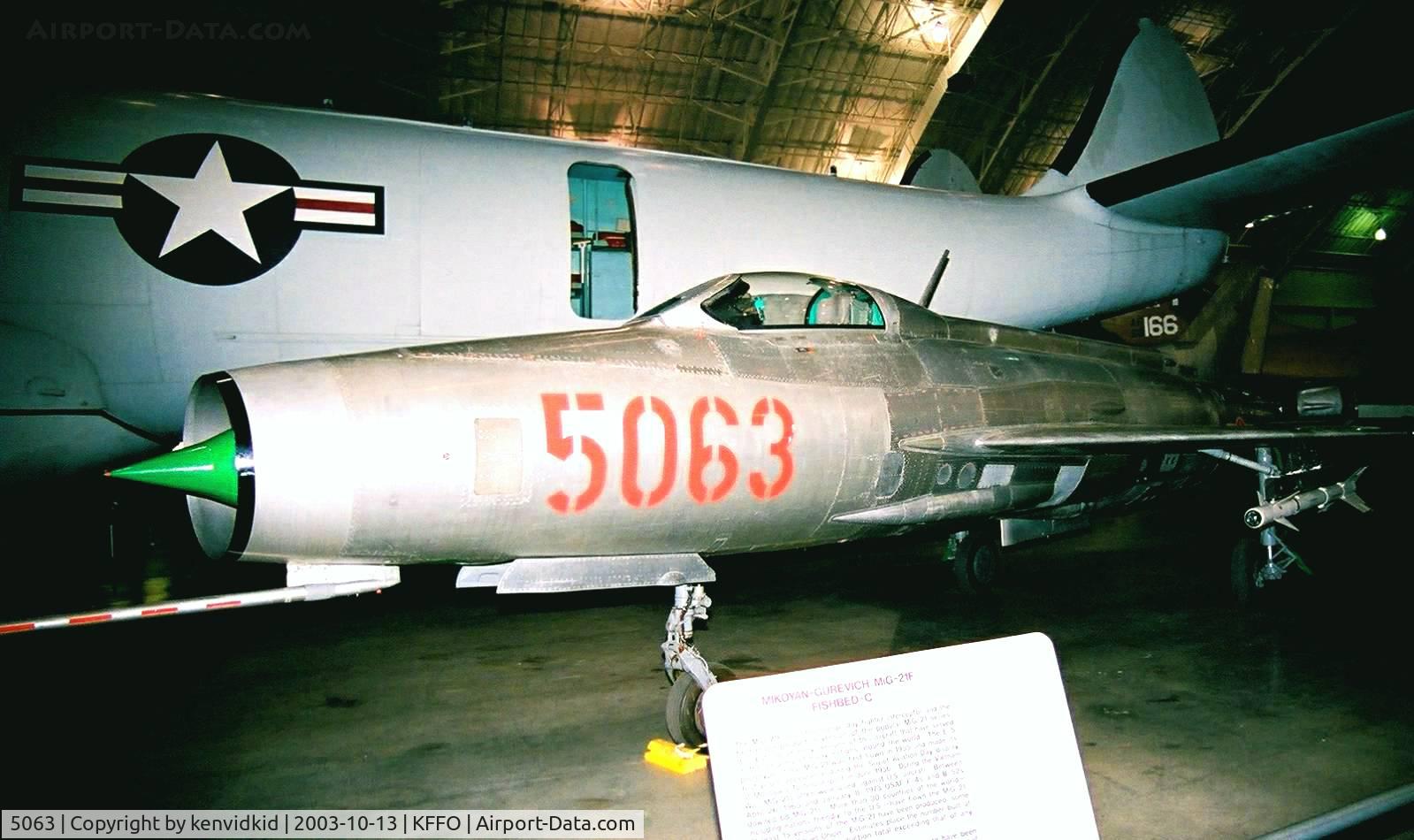 5063, Mikoyan-Gurevich MiG-21F-13 C/N 560301, At the Museum of the United States Air Force Dayton Ohio.
