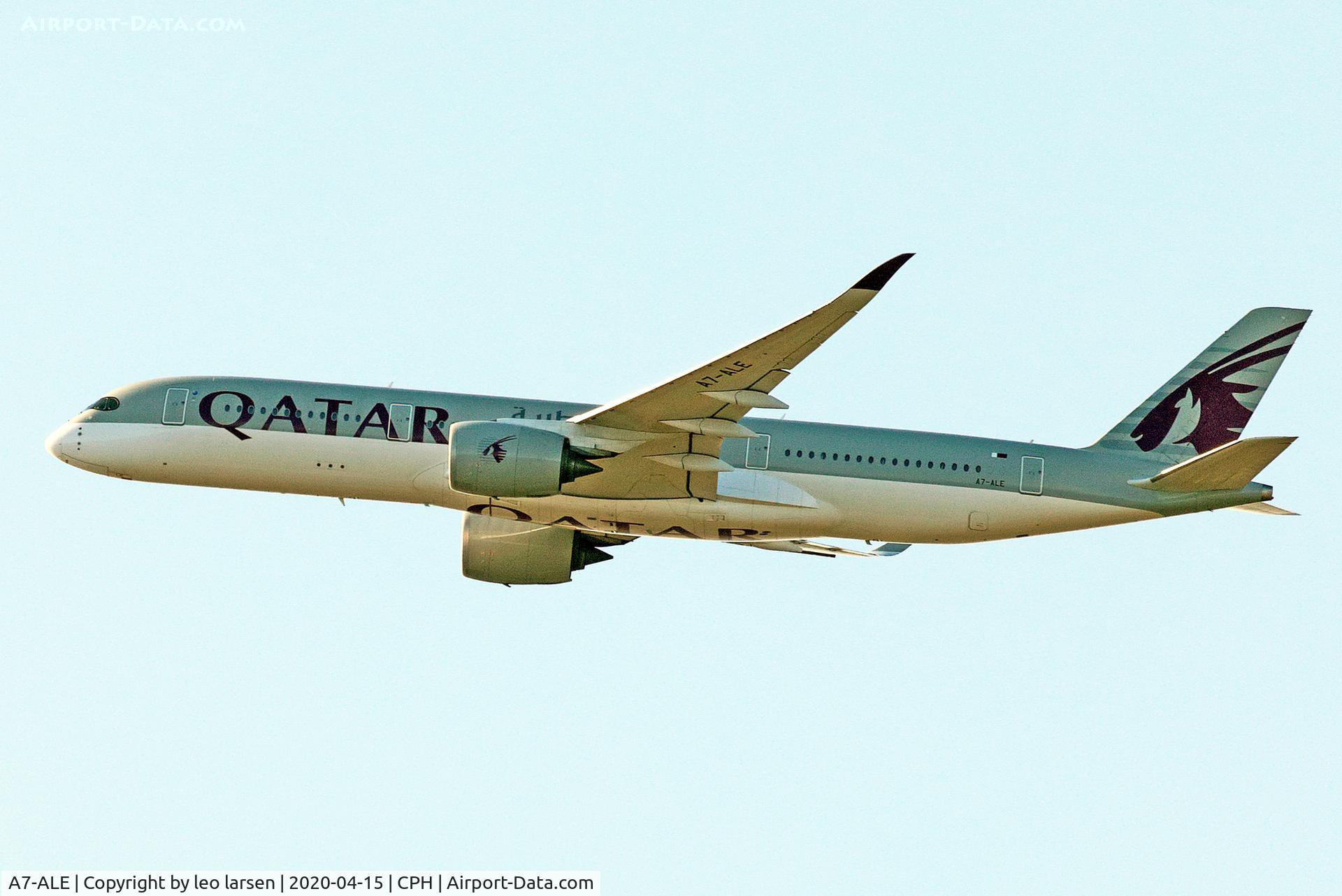 A7-ALE, 2015 Airbus A350-941 C/N 008, Copenhagen 15.4.2020