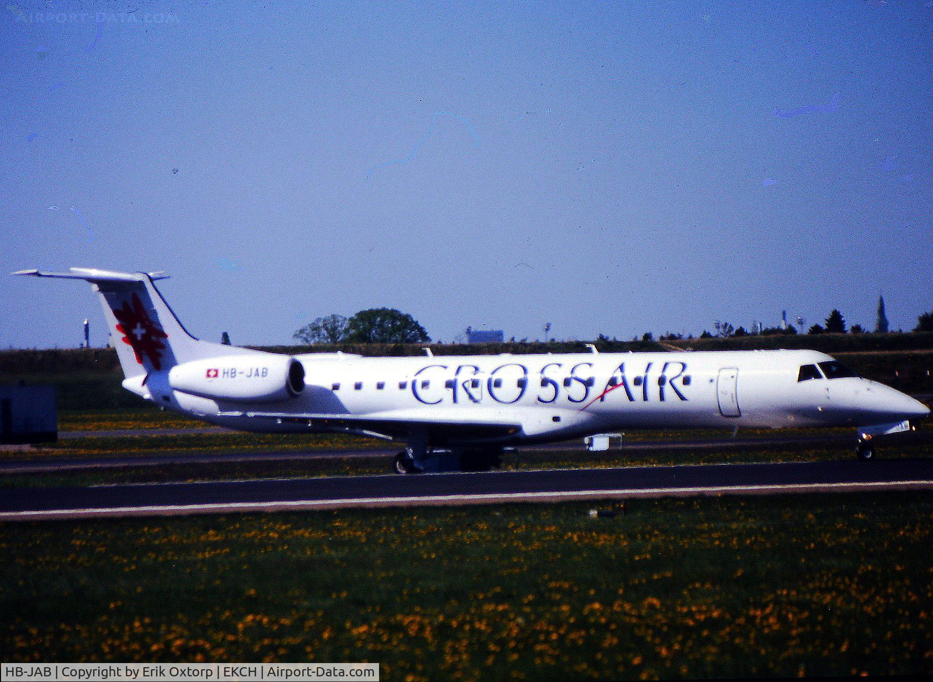 HB-JAB, 2000 Embraer EMB-145LU (ERJ-145LU) C/N 145240, HB-JAV ready for takeoff rw 04R
Scanned slide