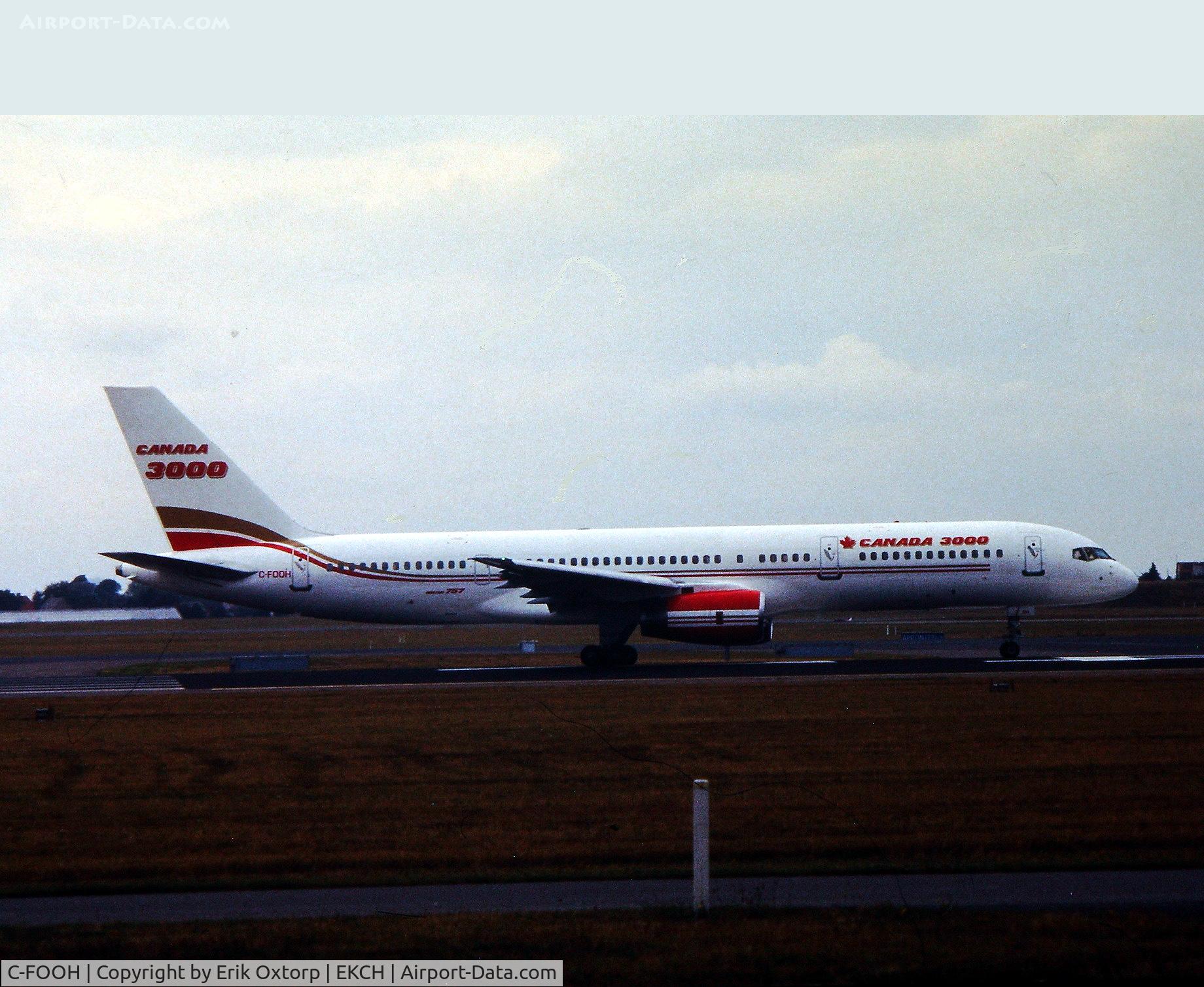 C-FOOH, 1989 Boeing 757-23A C/N 24293, C-FOOH ready for takroff rw 04R