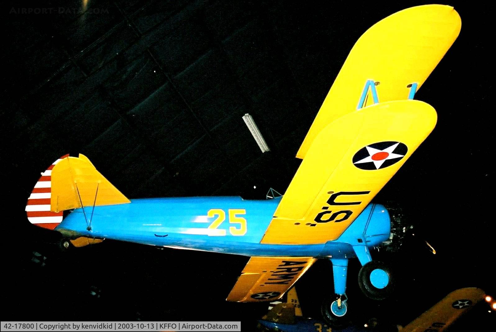 42-17800, Boeing PT-13D Kaydet (E75) C/N 75-5963, At The Museum of the United States Air Force Dayton Ohio.