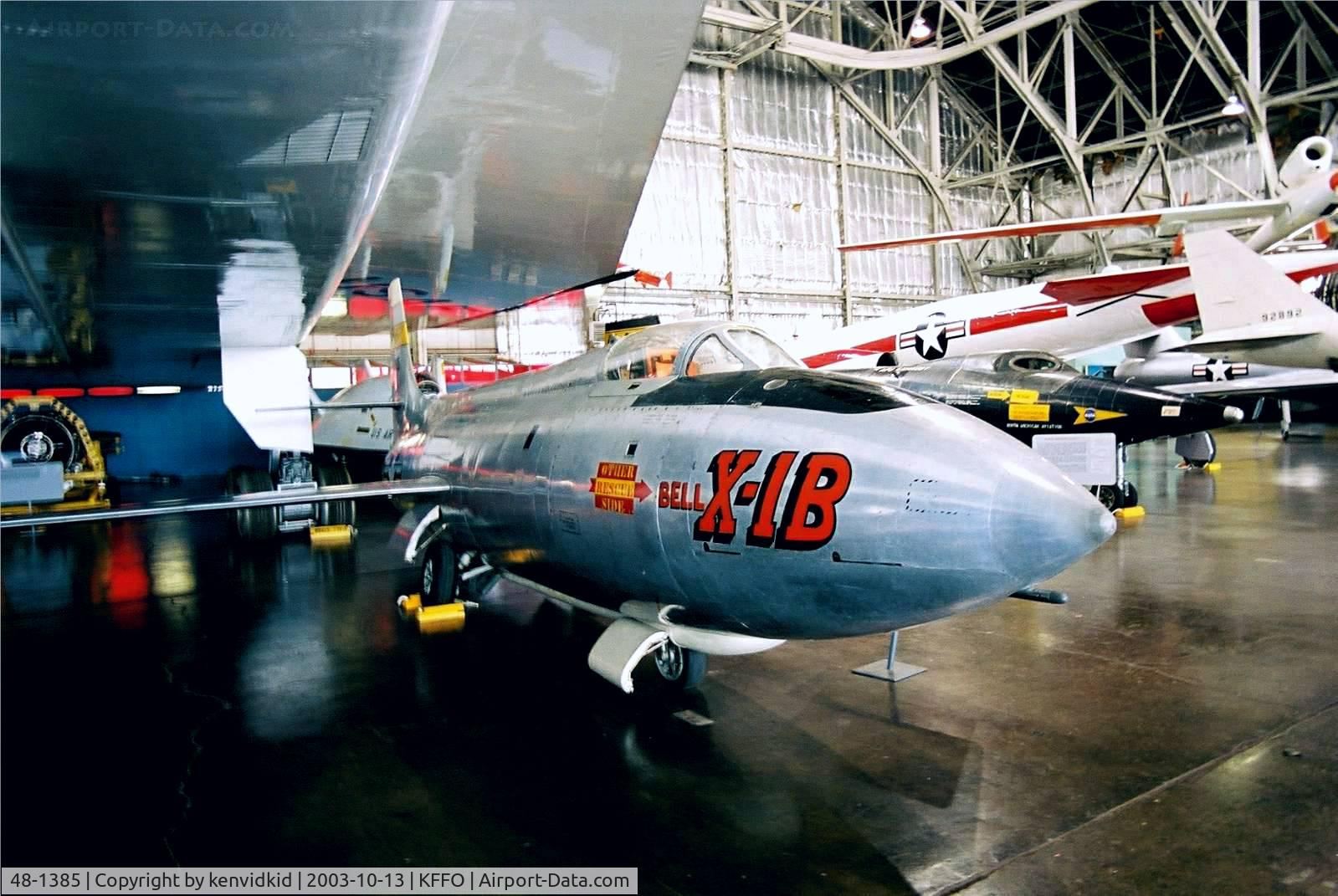 48-1385, 1948 Bell X-1B C/N Not found 48-1385, At the Museum of the United States Air Force Dayton Ohio.