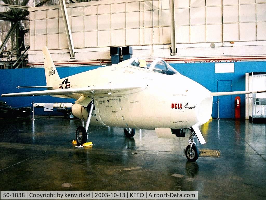 50-1838, 1950 Bell X-5 C/N Not found 50-1838, At the Museum of the United States Air Force Dayton Ohio.