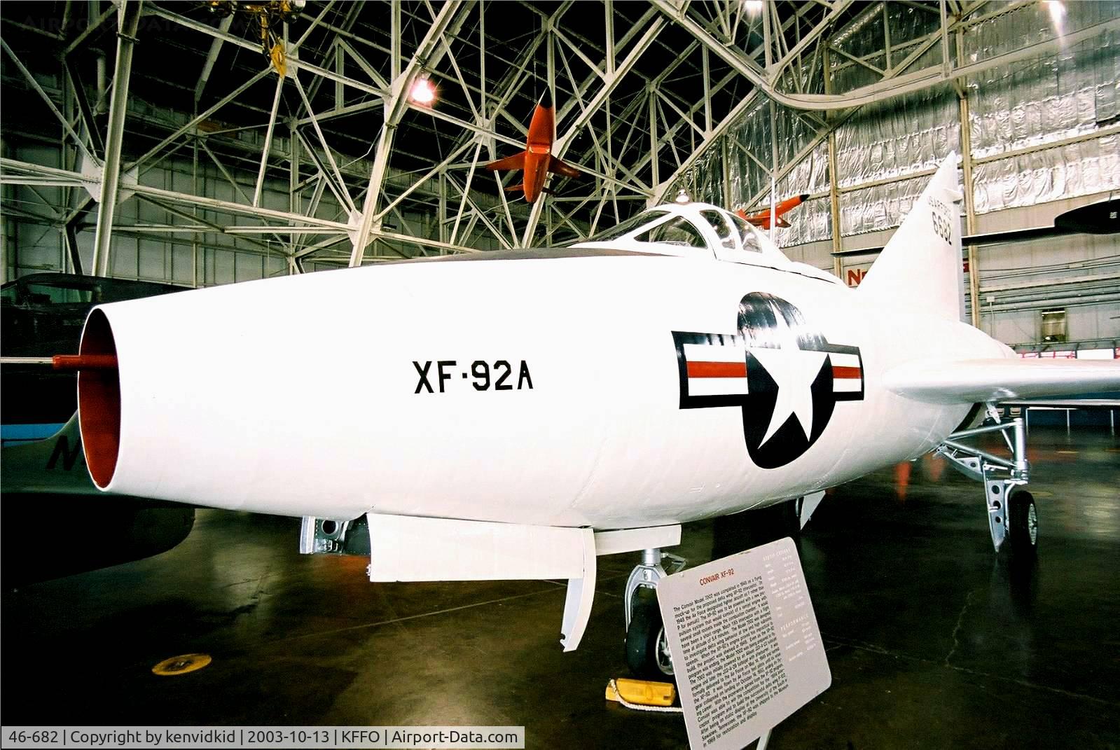 46-682, 1948 Convair XF-92A C/N 7-002, At the Museum of the United States Air Force Dayton Ohio.