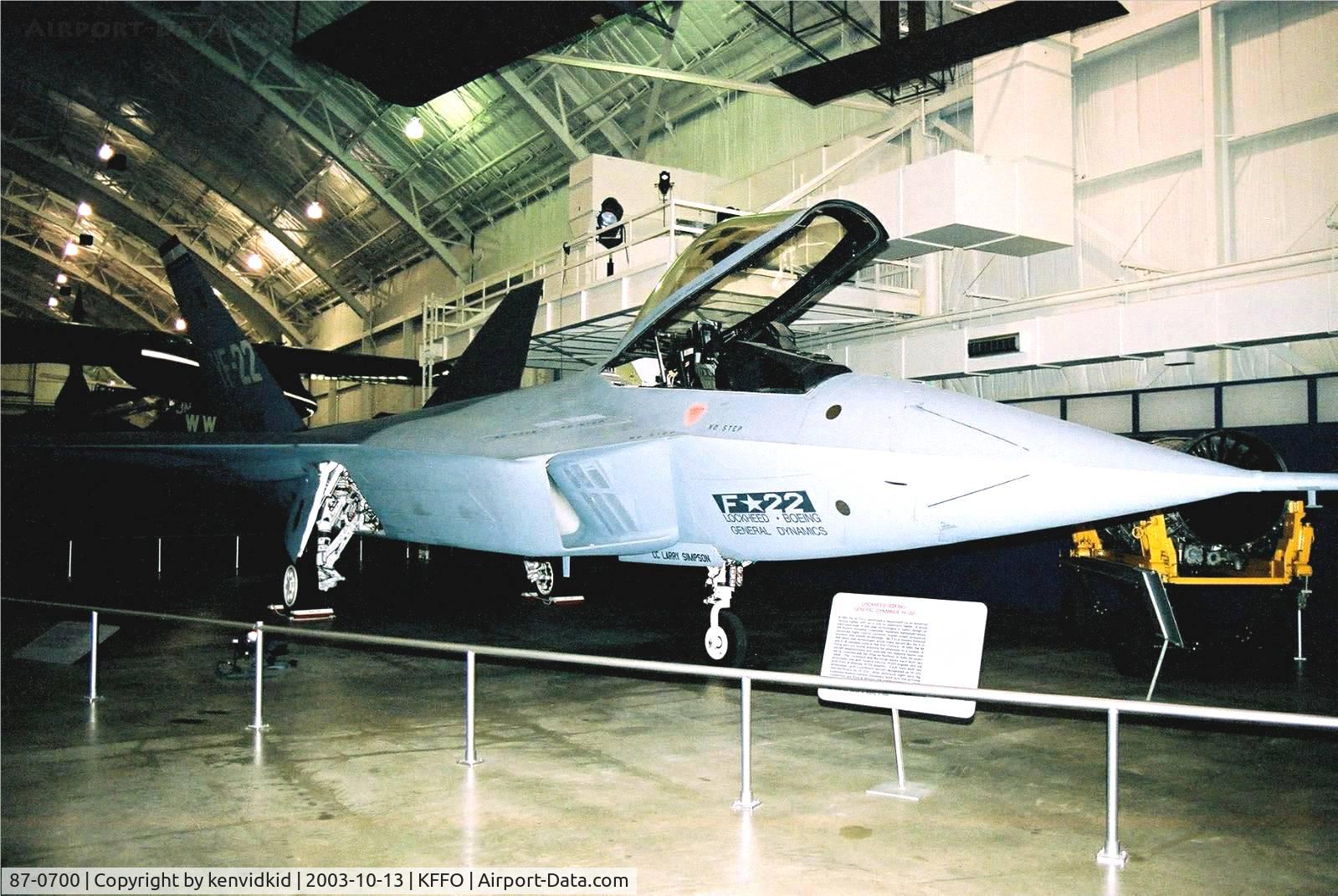 87-0700, 1990 Lockheed YF-22A C/N 3997, At the Museum of the United States Air Force Dayton Ohio.